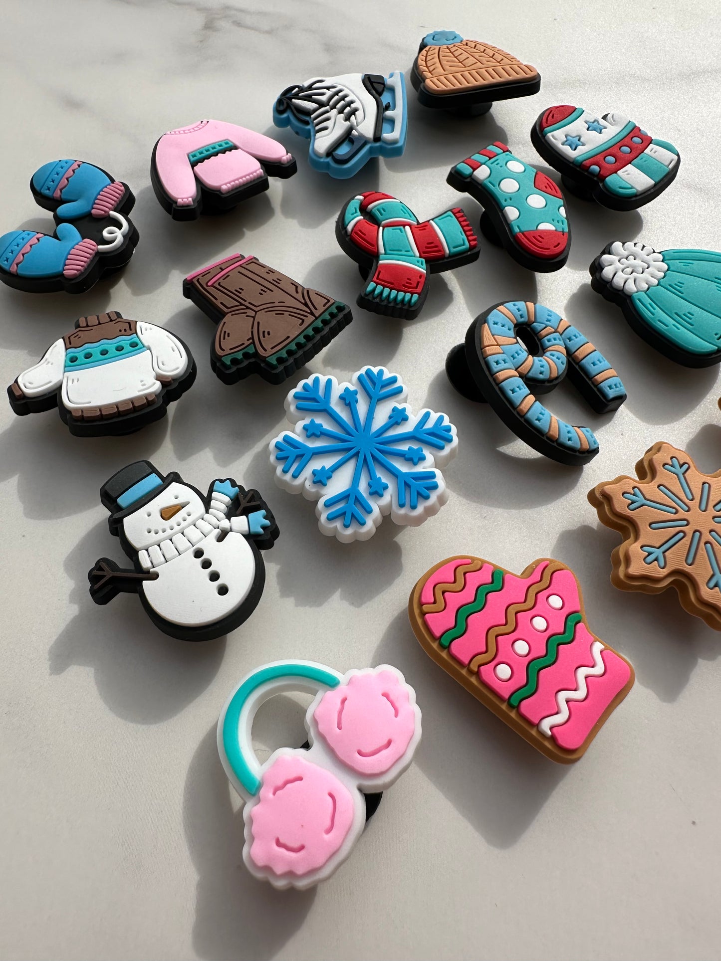 Croc compatible winter themed shoe charms, Cute winter shoe charms