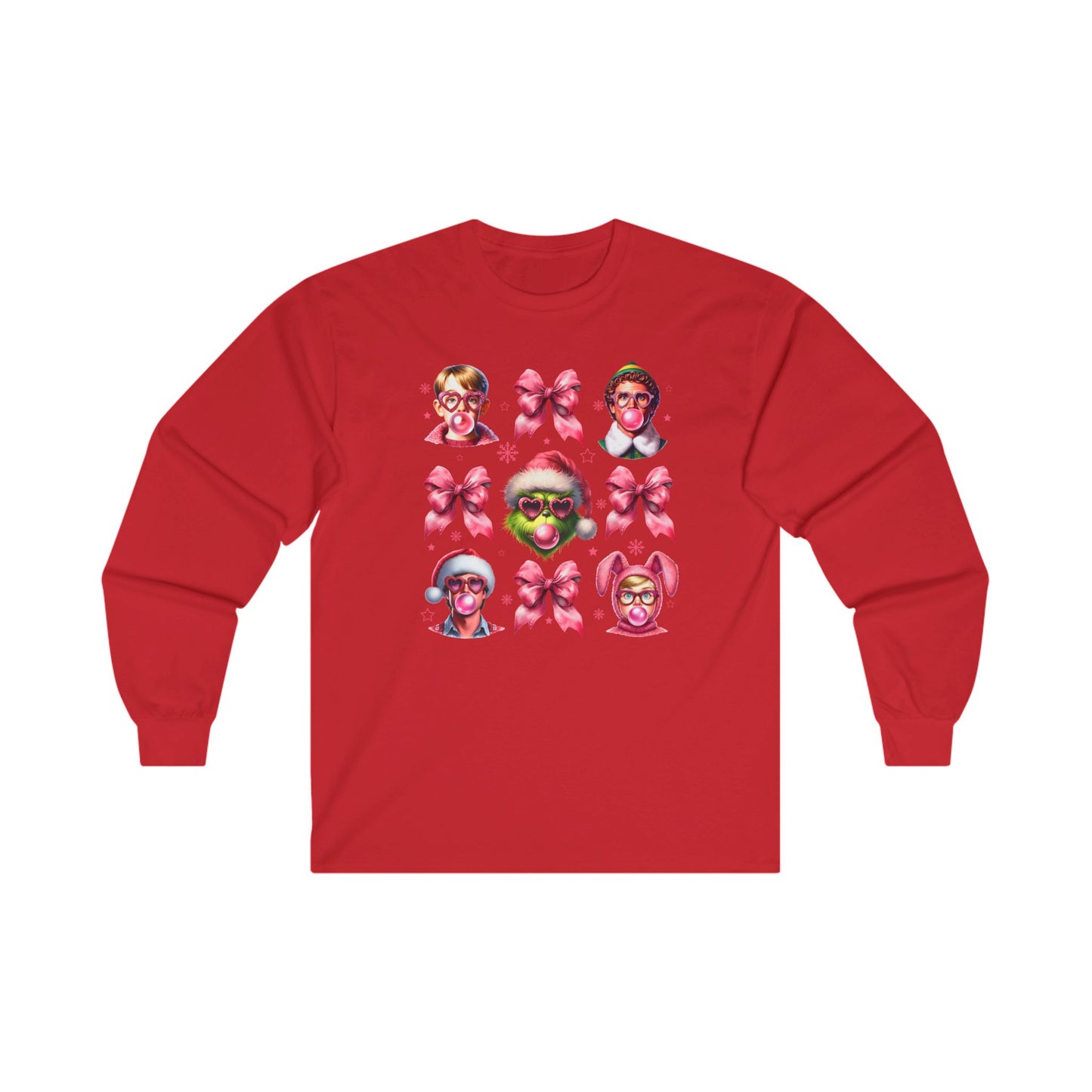 Pink Coquette Christmas Long Sleeve Tee