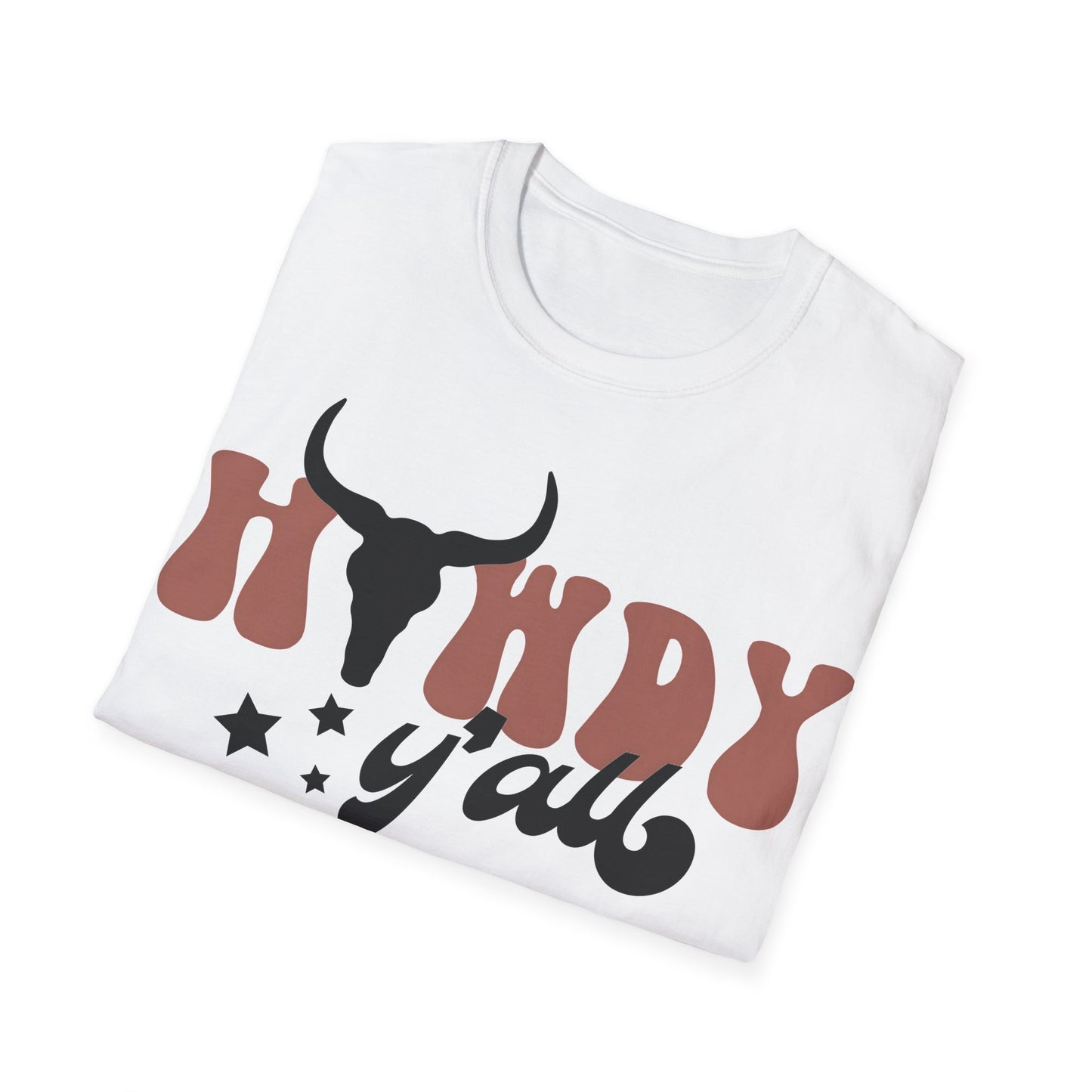 Bull Skull Western Howdy Y'all T-Shirt