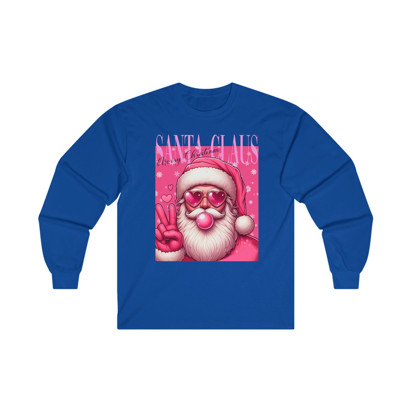 Santa Bubblegum Pink Long Sleeve Tee - Christmas Themed
