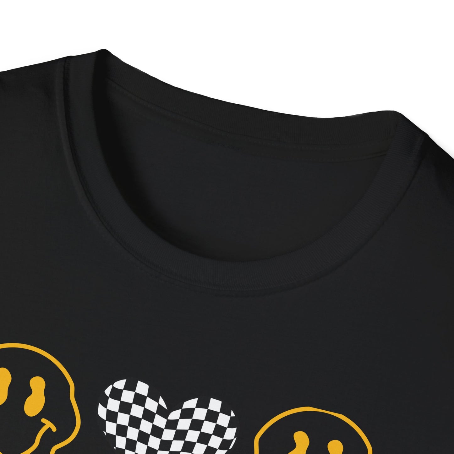 Smiley Face Constant Stimulation Unisex T-Shirt - Yellow, Black, White