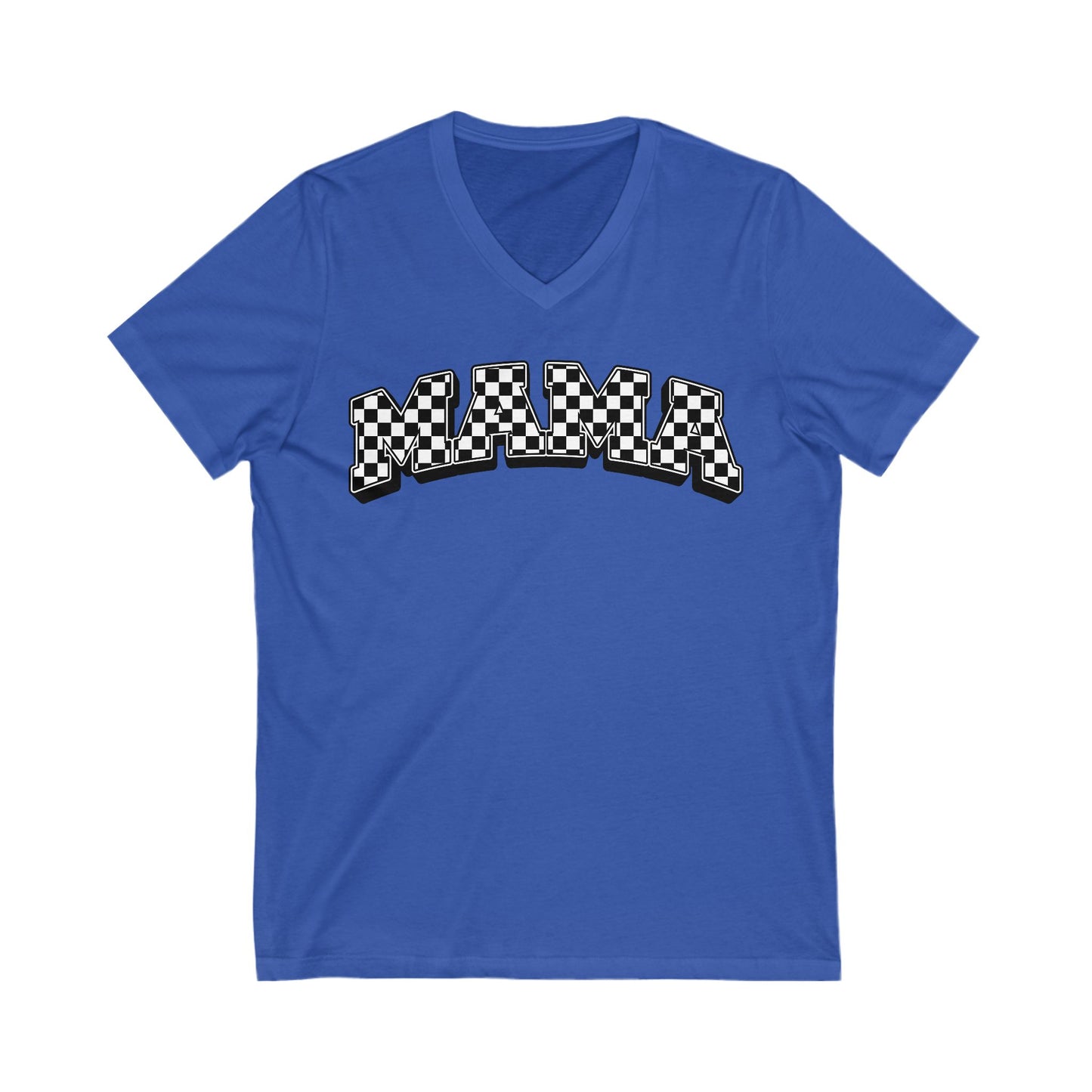 Checkered Mama V-Neck Tee
