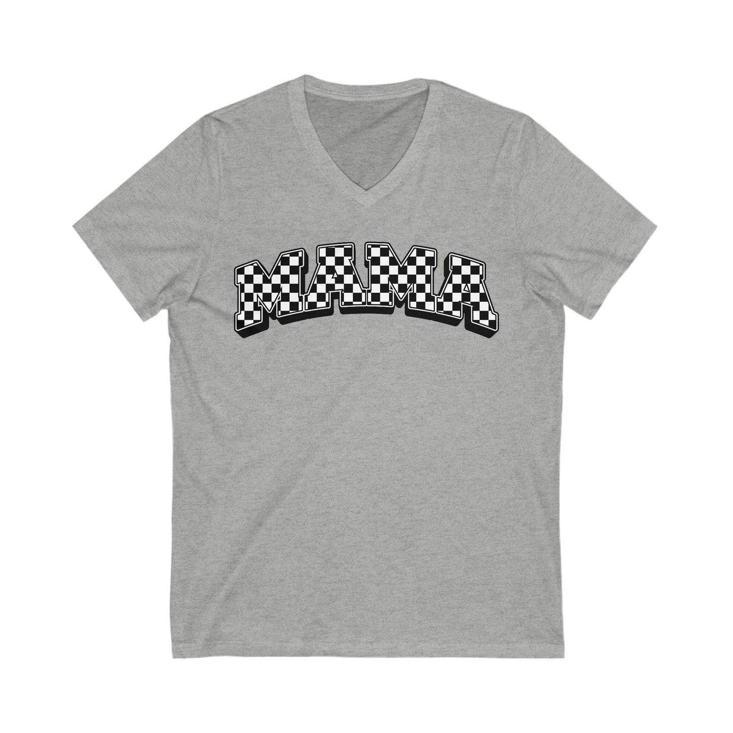 Checkered Mama V-Neck Tee