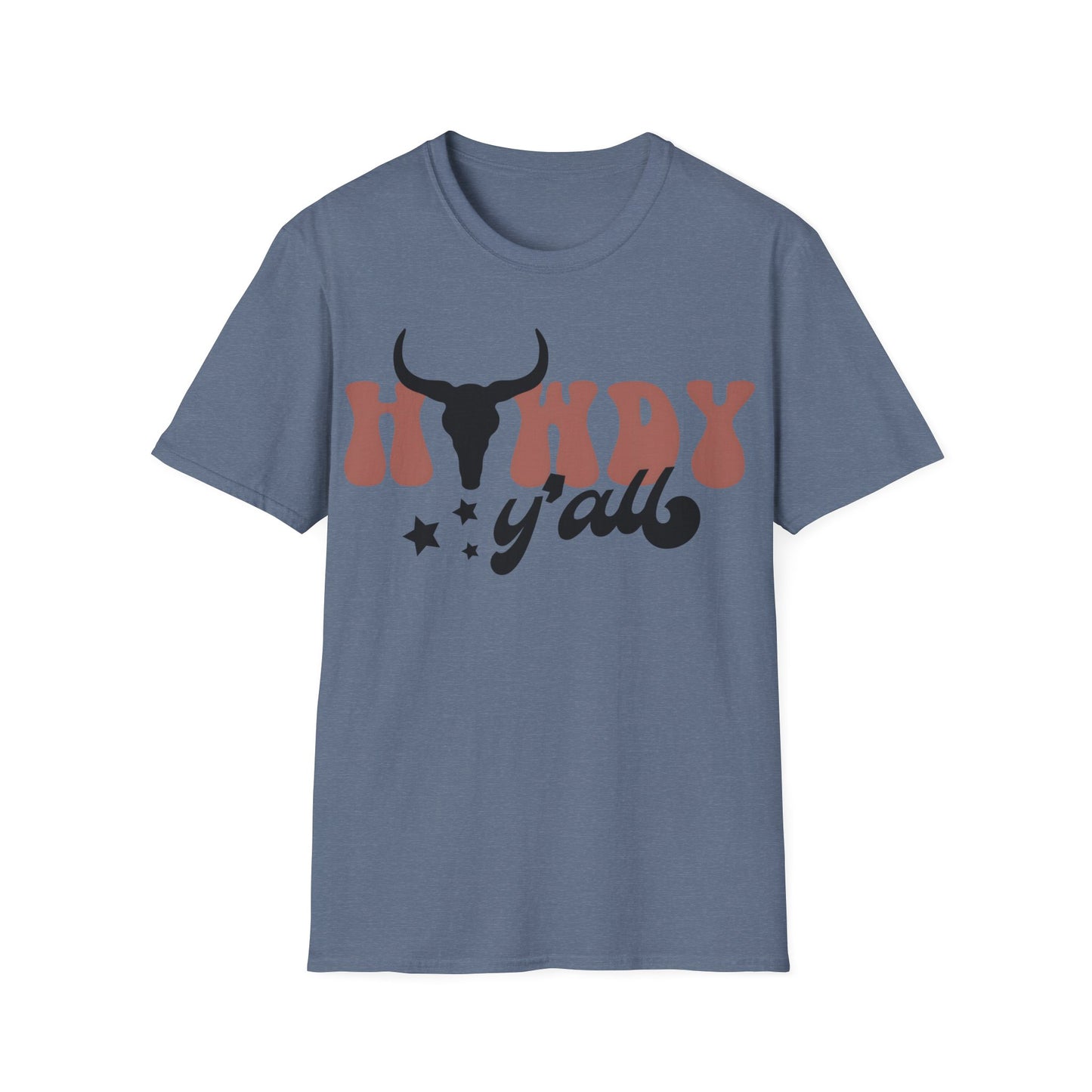 Bull Skull Western Howdy Y'all T-Shirt