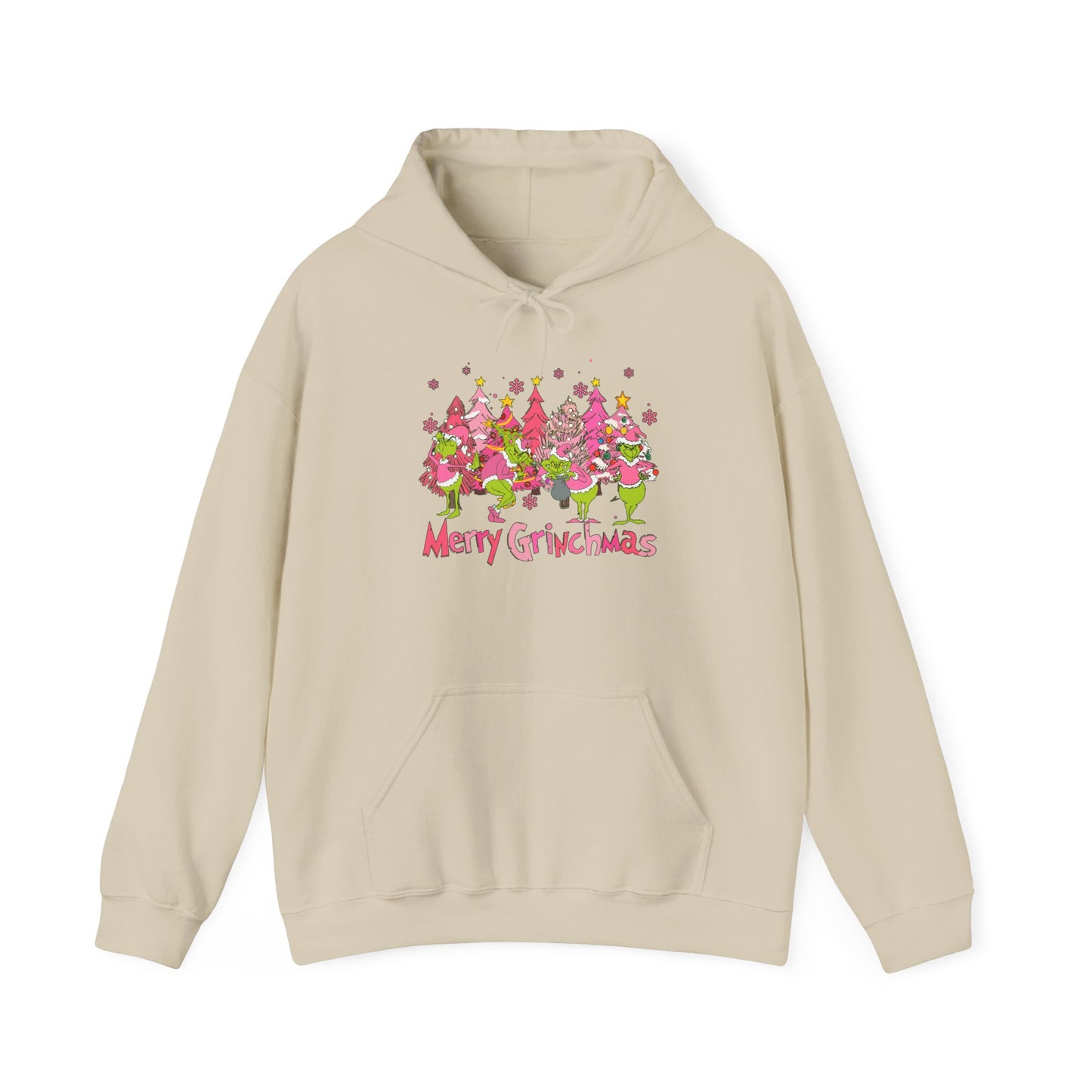 Christmas Grinchmas Unisex Hoodie in Pink and Green