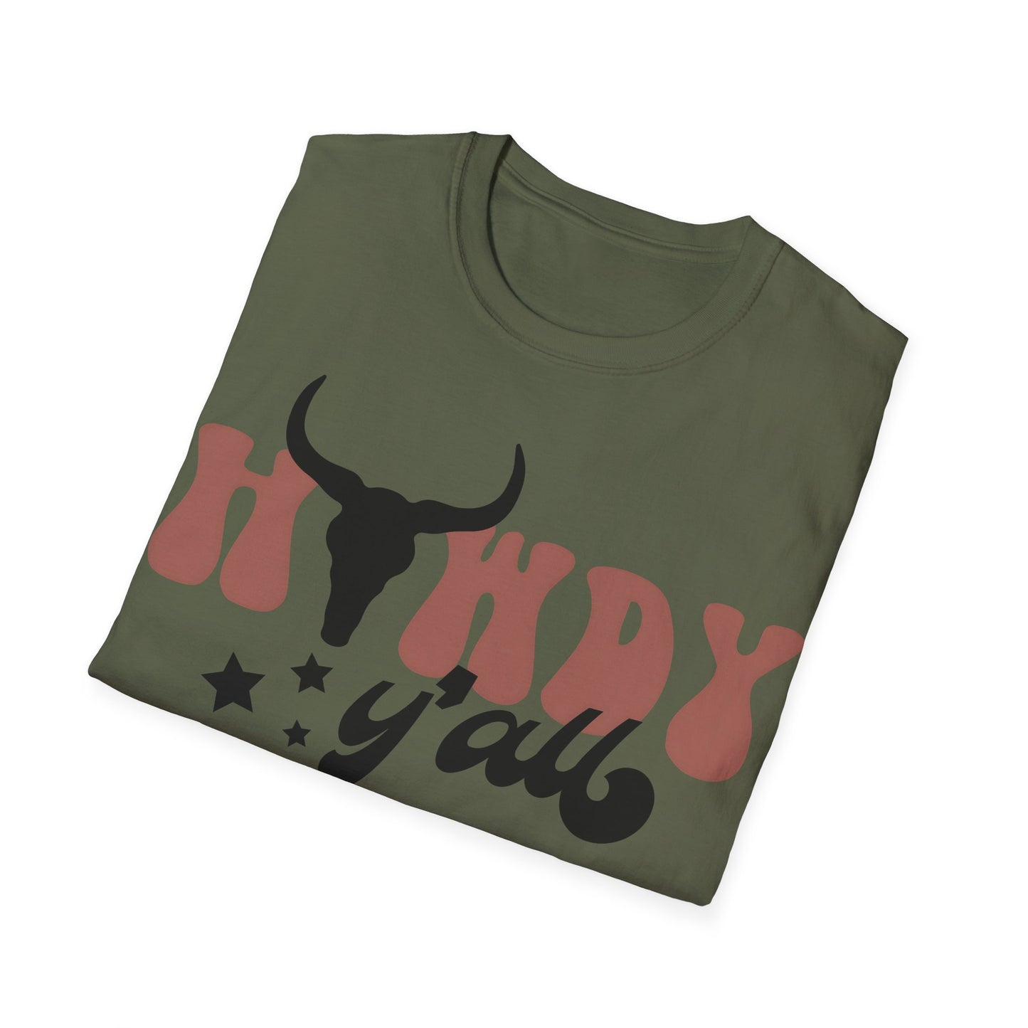 Bull Skull Western Howdy Y'all T-Shirt