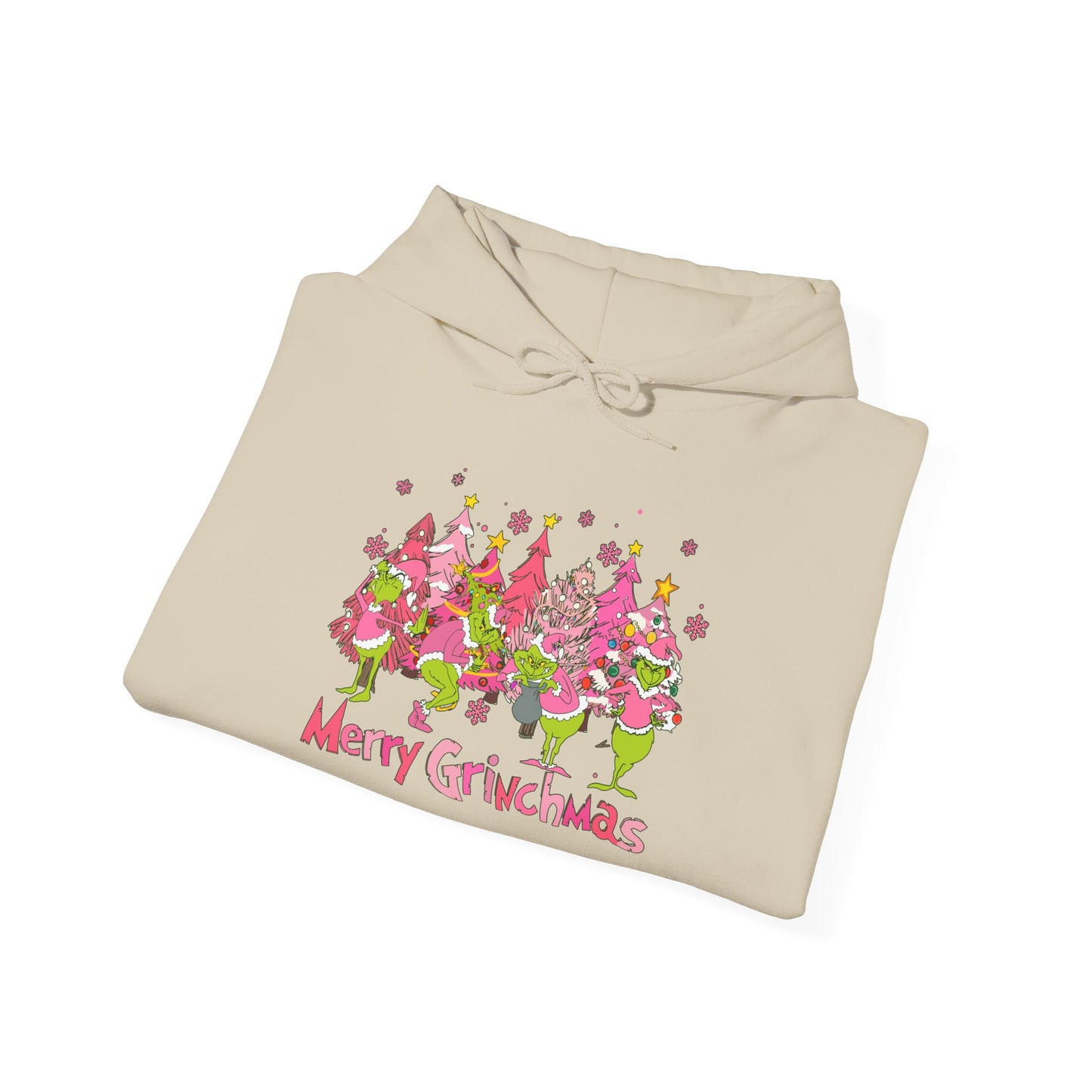 Christmas Grinchmas Unisex Hoodie in Pink and Green