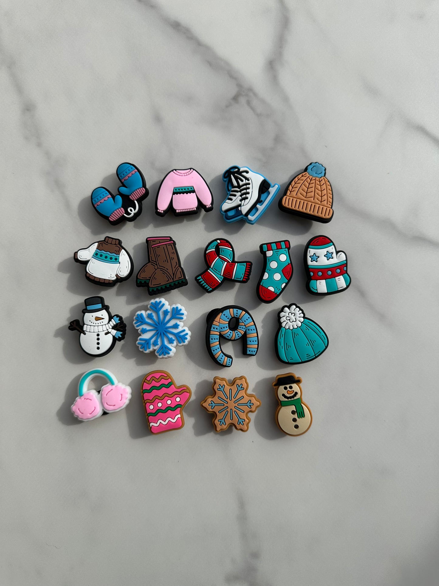 Croc compatible winter themed shoe charms, Cute winter shoe charms