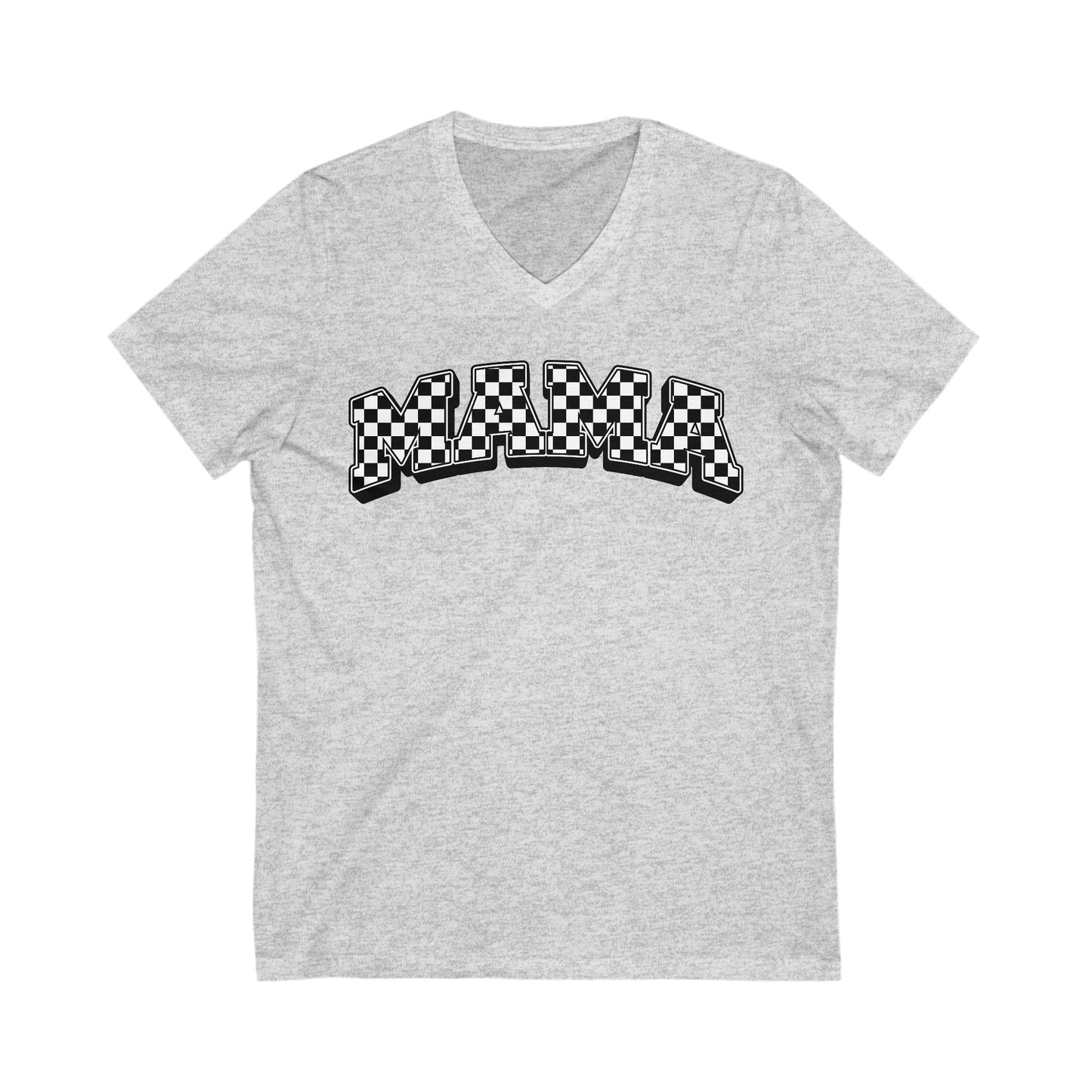 Checkered Mama V-Neck Tee