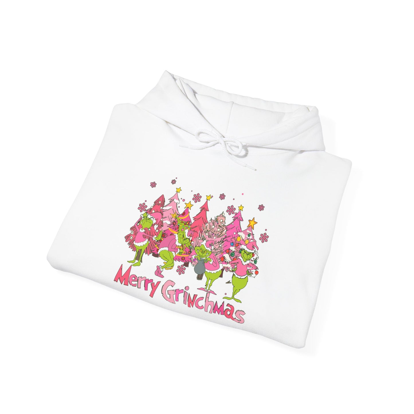 Christmas Grinchmas Unisex Hoodie in Pink and Green