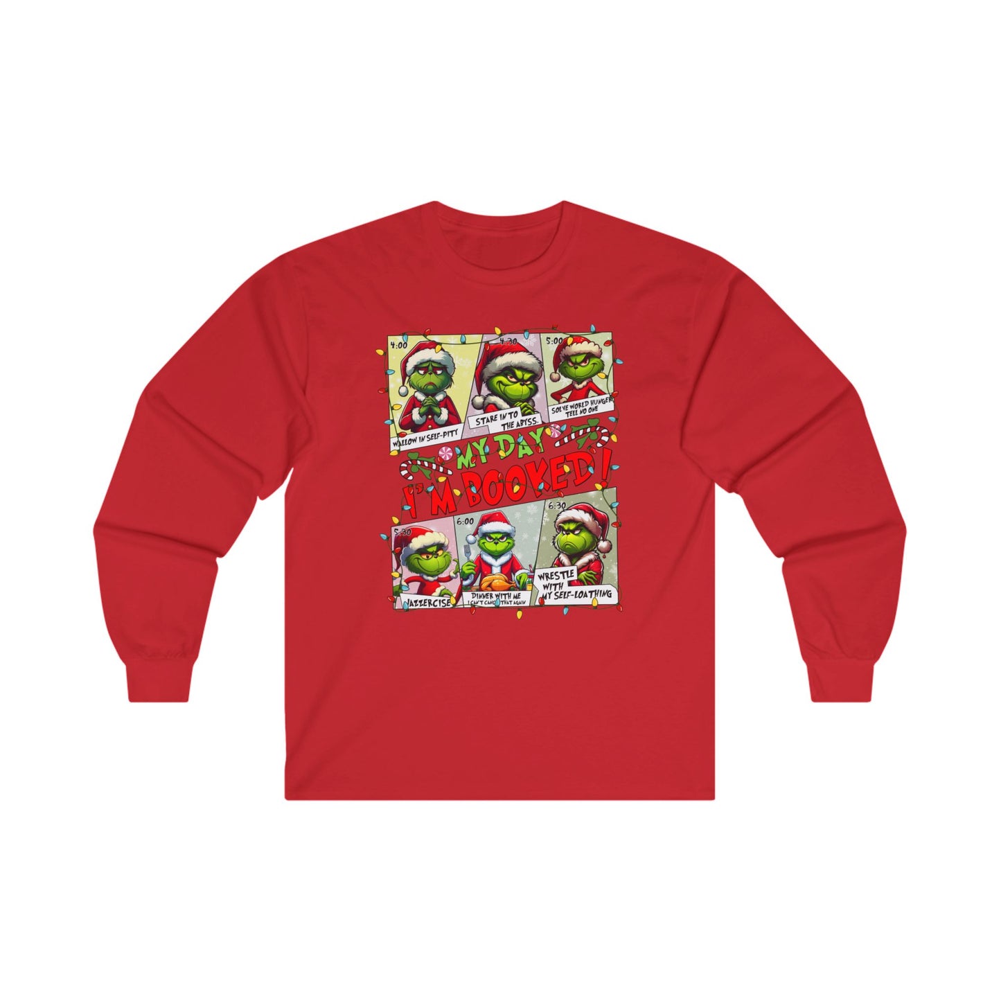 unisex Grinch Daily Schedule Long Sleeve Tee