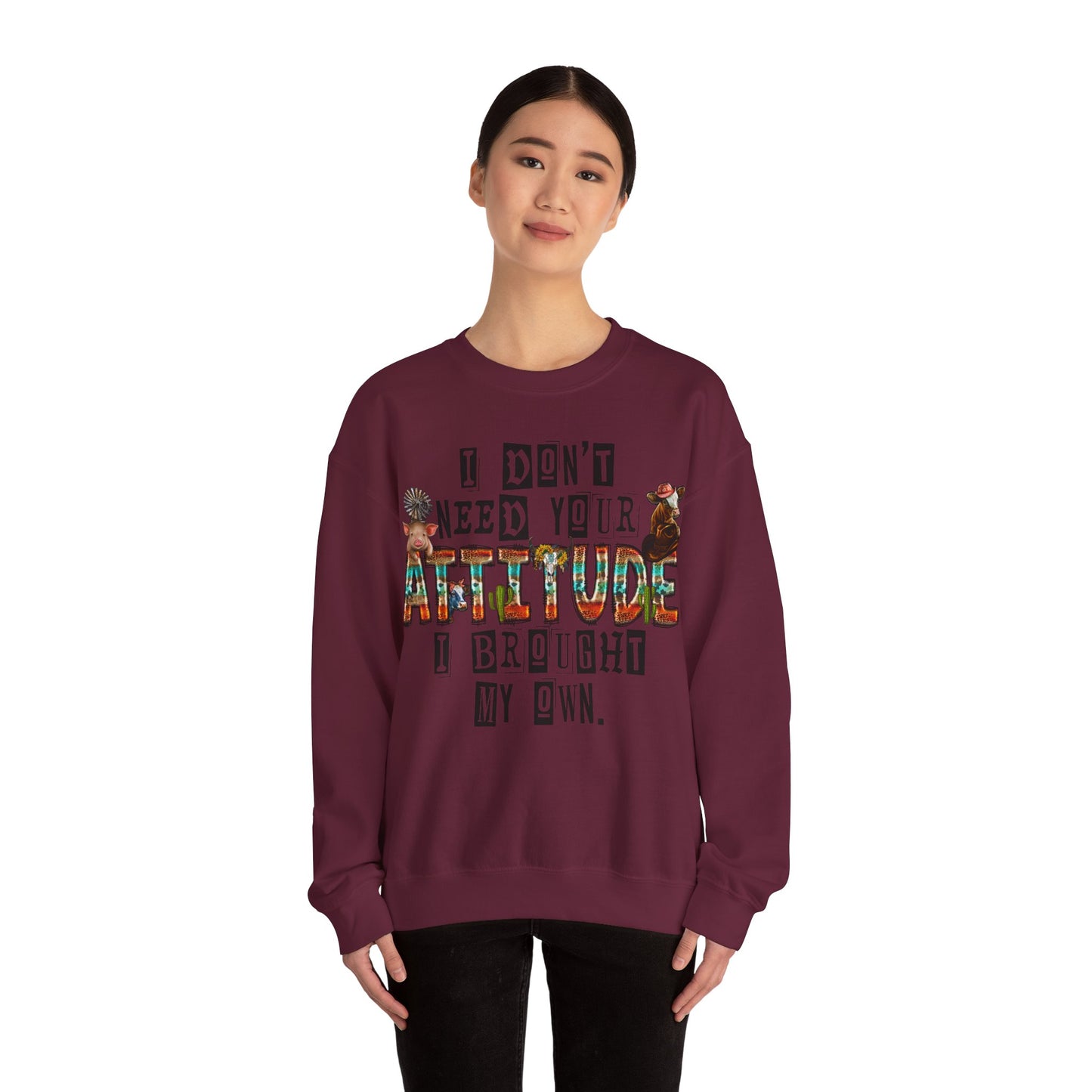 Western Style Attitude Unisex Sweatshirt for Women