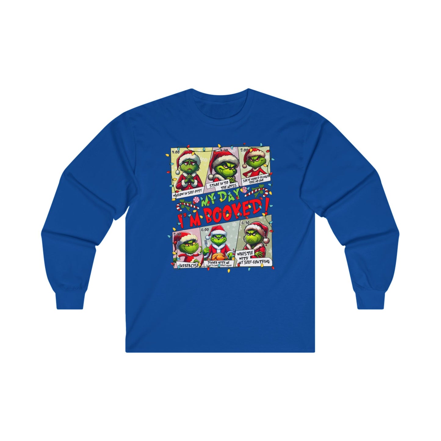 unisex Grinch Daily Schedule Long Sleeve Tee