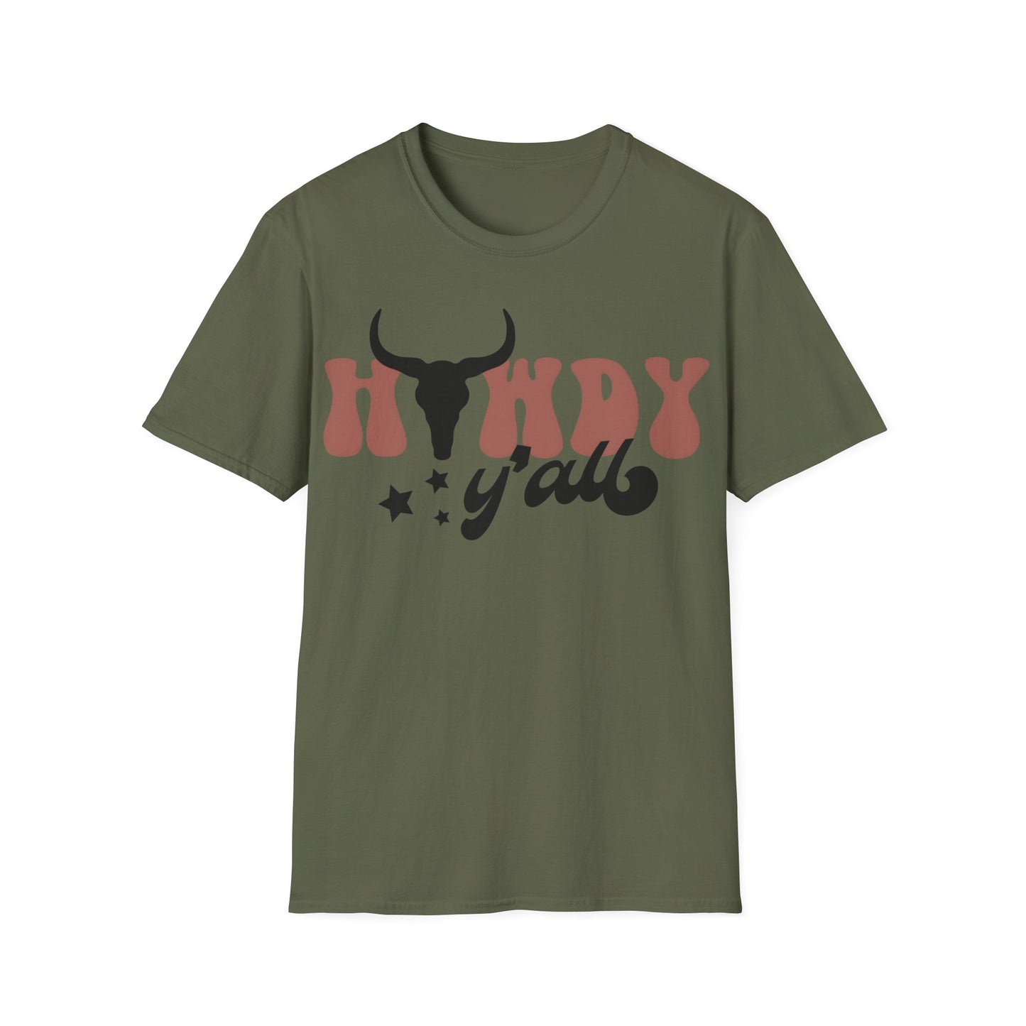 Bull Skull Western Howdy Y'all T-Shirt