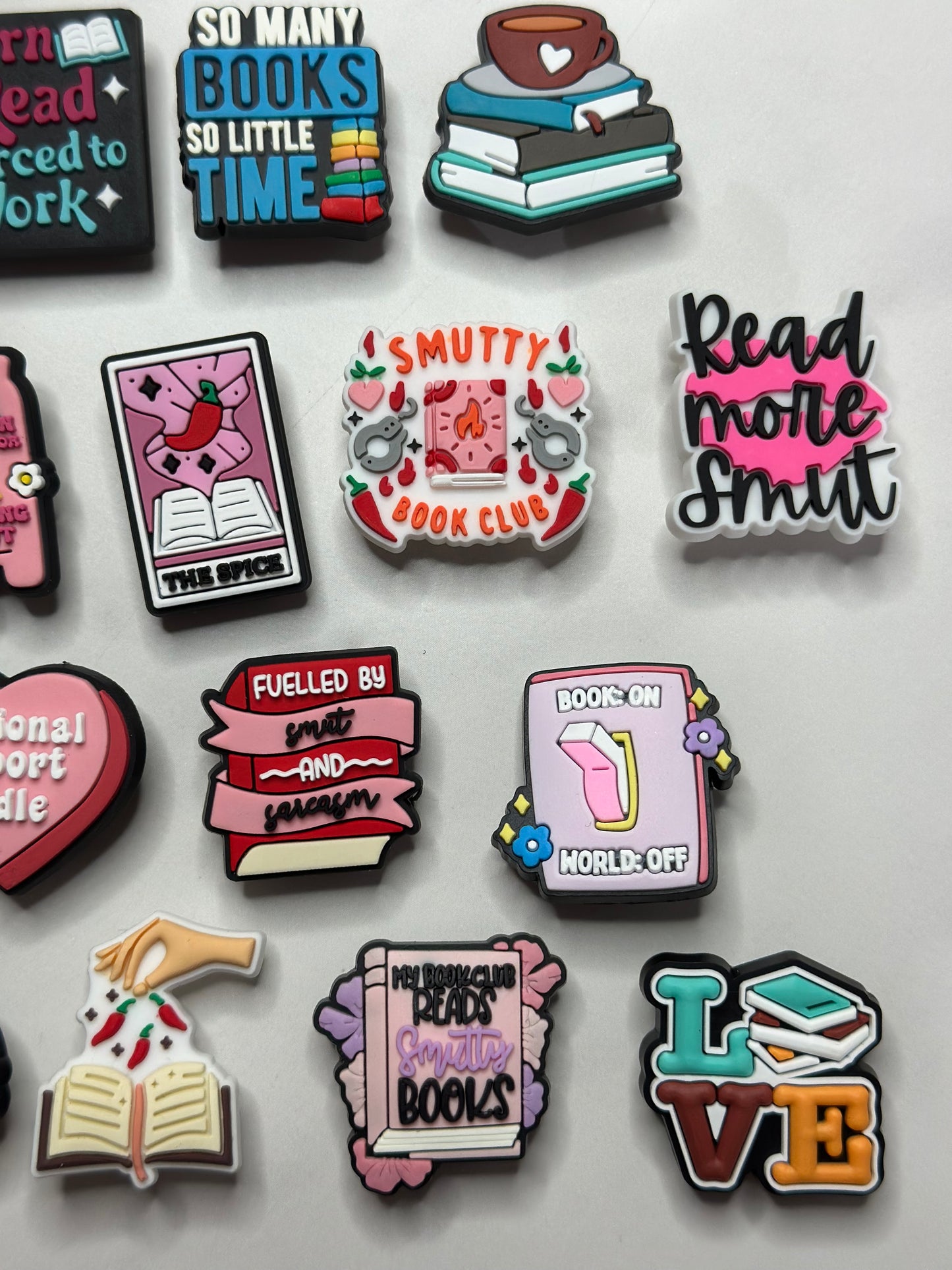 Book-Themed Charms for Crocs, Accessories for Book Lovers, bookish, smut readers Croc compatible shoe charms