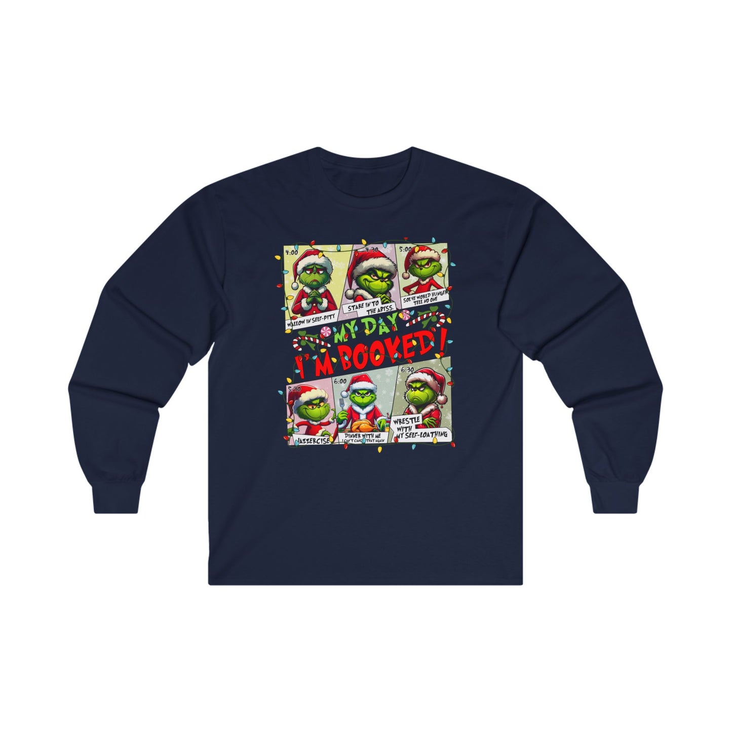 unisex Grinch Daily Schedule Long Sleeve Tee