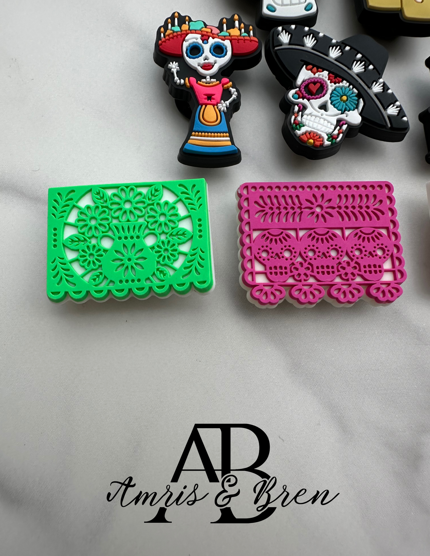 Day of the Dead Croc compatible Charms | Dia de los Muertos Croc Accessories | Festive Shoe Charms