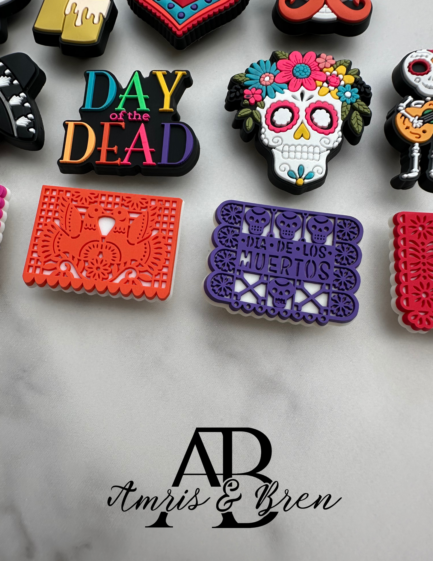 Day of the Dead Croc compatible Charms | Dia de los Muertos Croc Accessories | Festive Shoe Charms