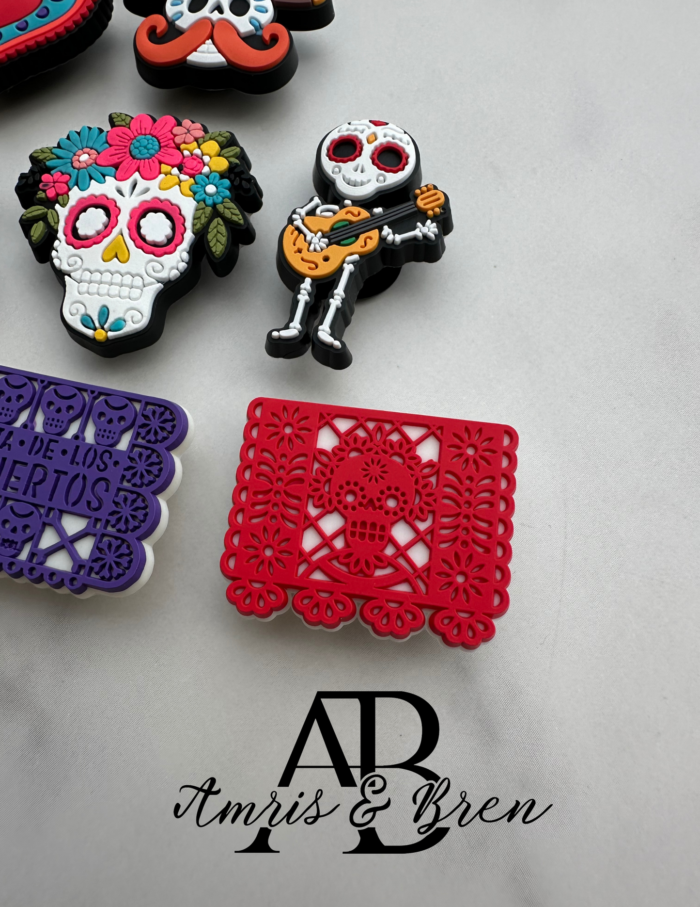 Day of the Dead Croc compatible Charms | Dia de los Muertos Croc Accessories | Festive Shoe Charms