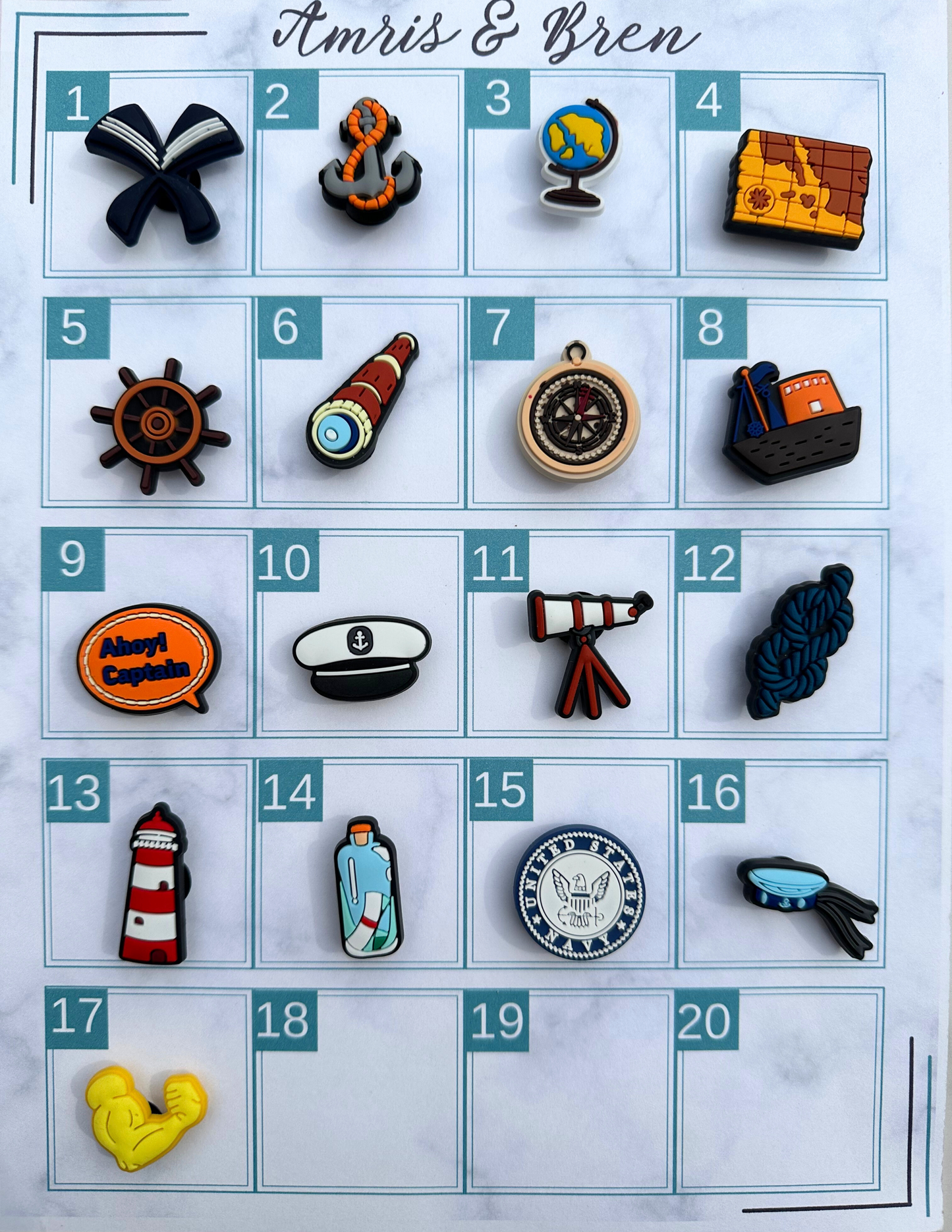 Nautical Croc compatible Charms | Navy Shoe Accessories | Fun & Stylish Charms