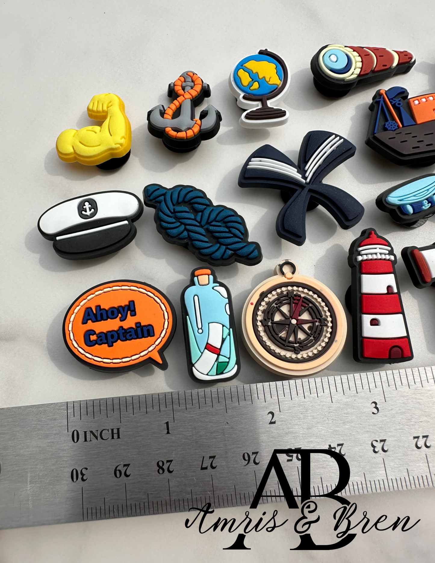 Nautical Croc compatible Charms | Navy Shoe Accessories | Fun & Stylish Charms