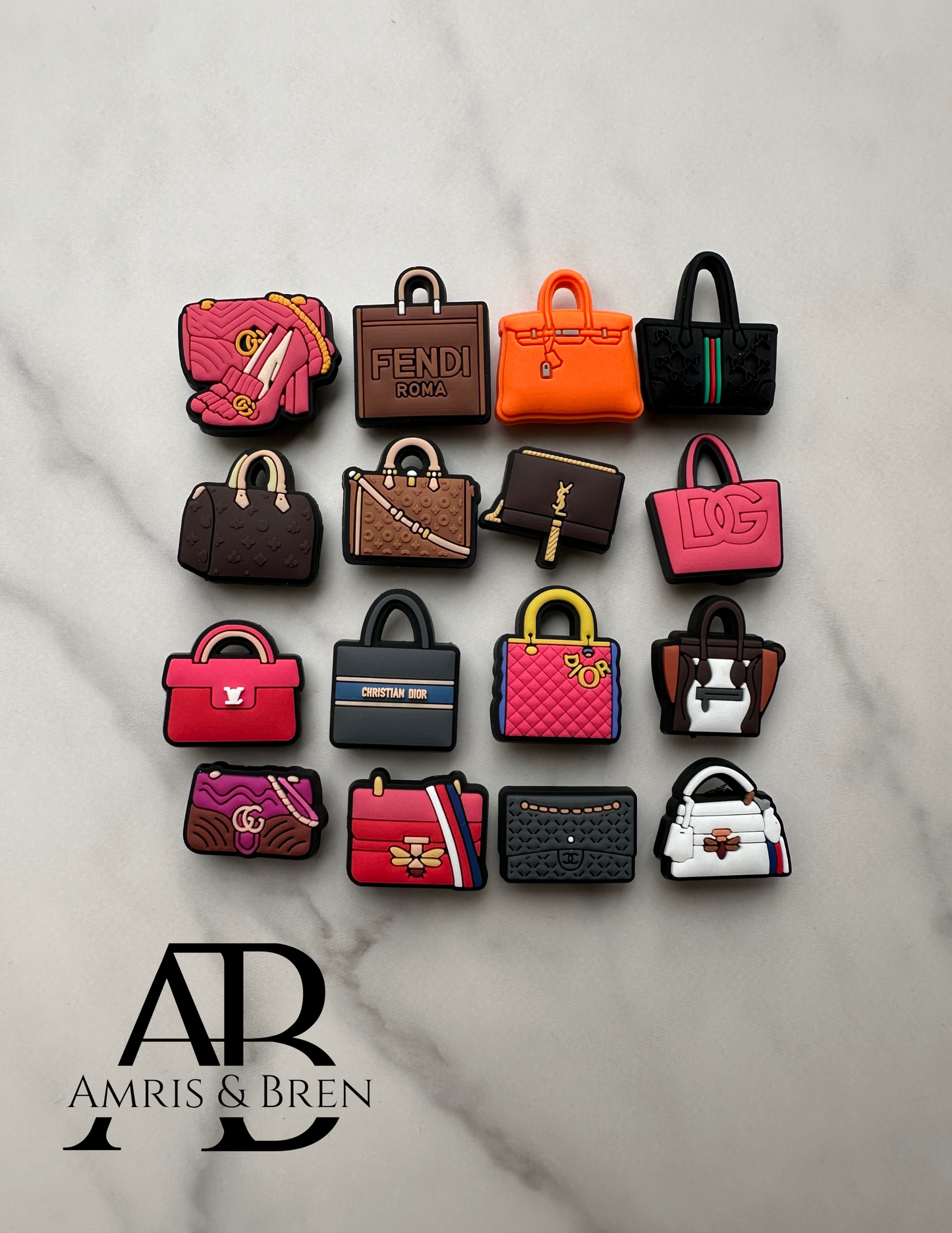 purse themed Croc compatible shoe charms, handbag charms for Crocs