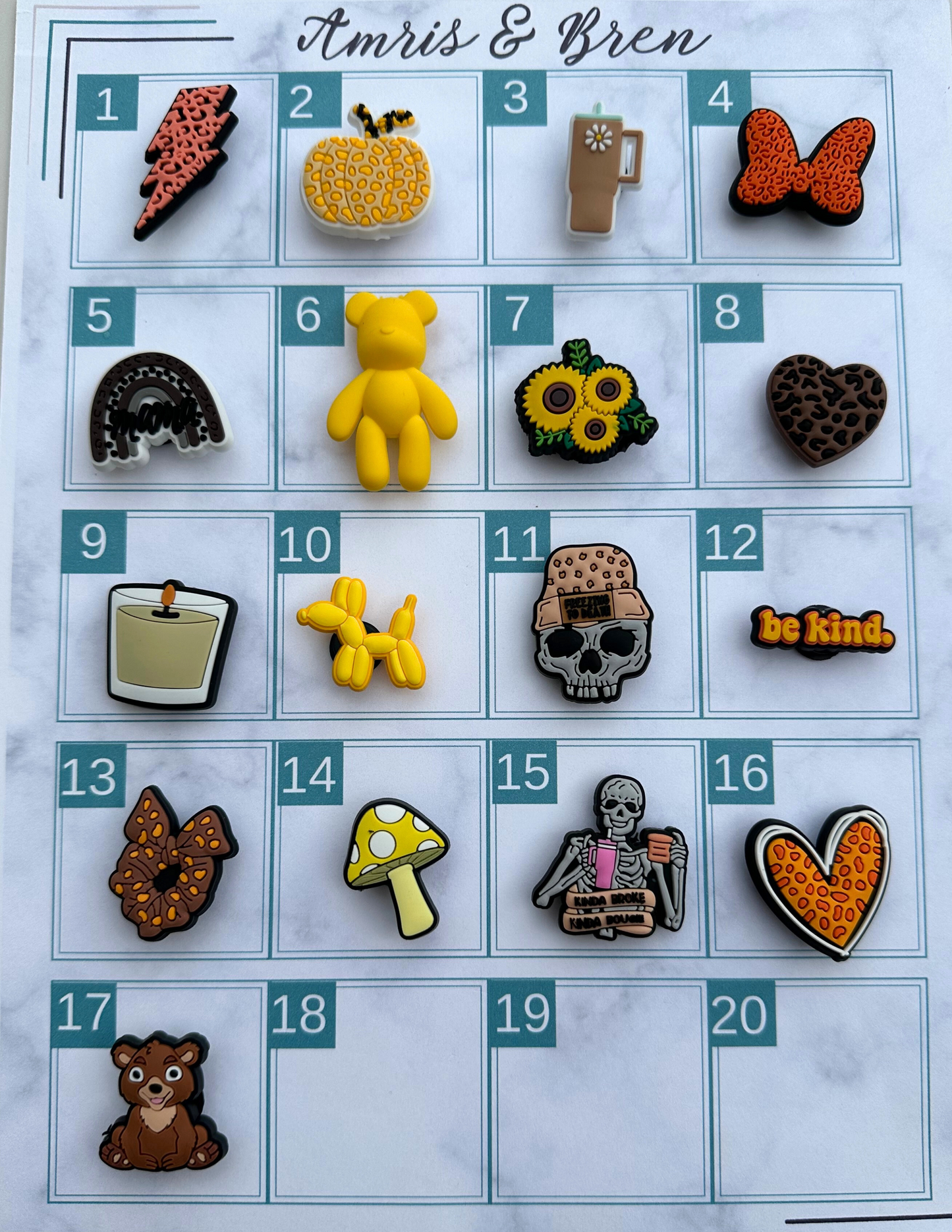 Autumn-Inspired Croc compatible Charms | Fall-Colored Shoe Accessories | Seasonal Fashion
