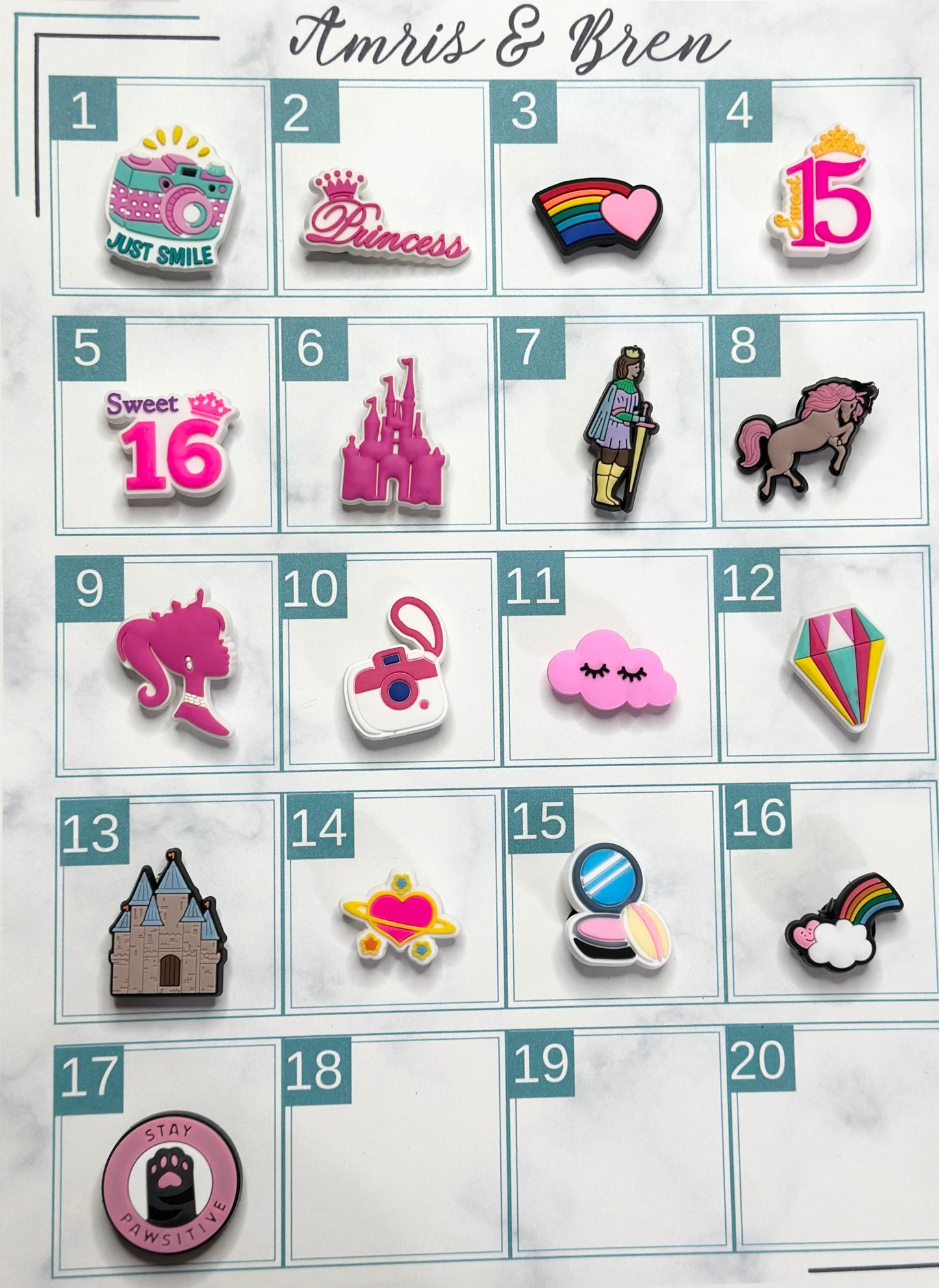 Princess-Themed Croc-Compatible Charms – Individually Sold Waterproof Shoe Accessories (Crowns, Castles, Magic & More)