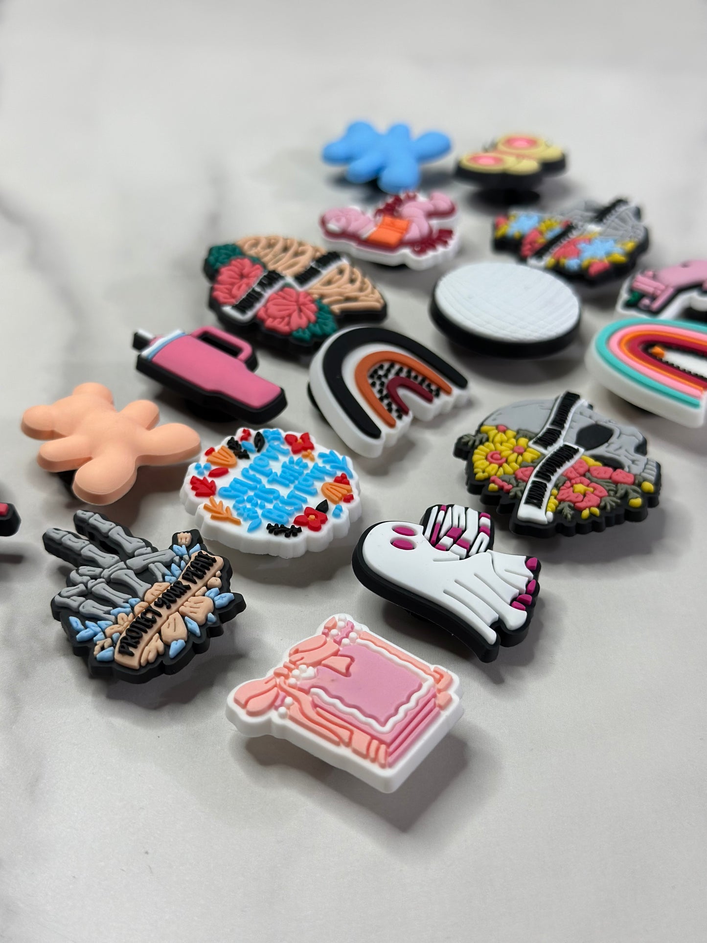 Cute Skull Croc compatible Charms – Choose Individual Styles Like Ghosts, Butterflies, Self-Love Quotes & More