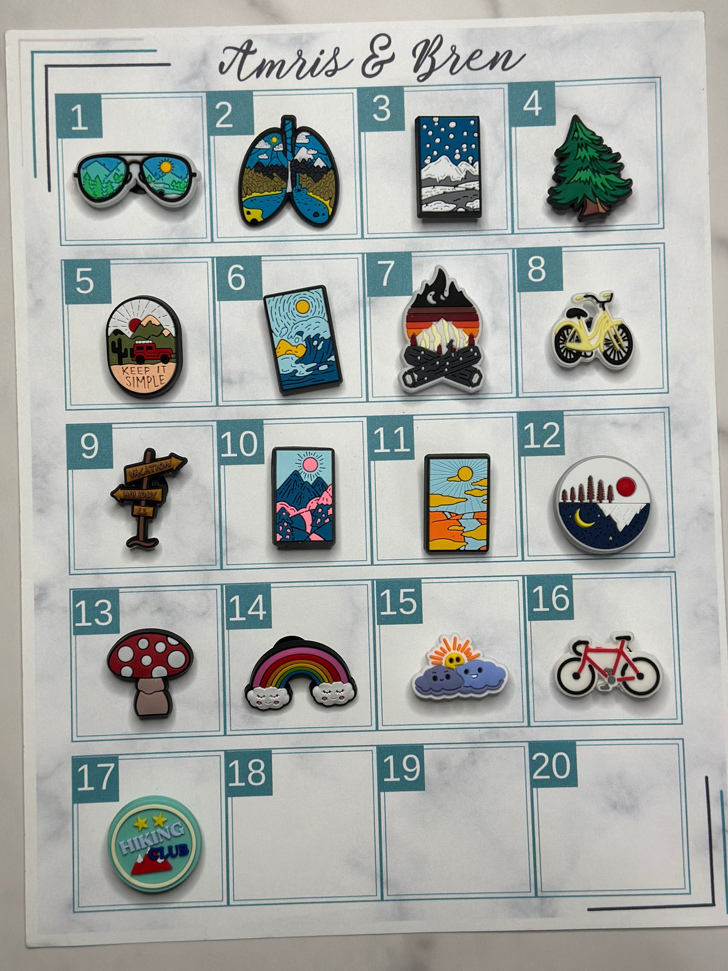 Outdoor themed charms for Crocs, Croc compatible camping charms