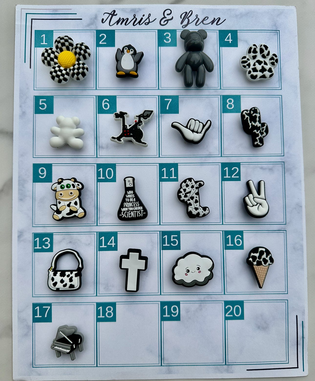 Black and white cow print Croc compatible charms, Retro checkered shoe charms, cross charm