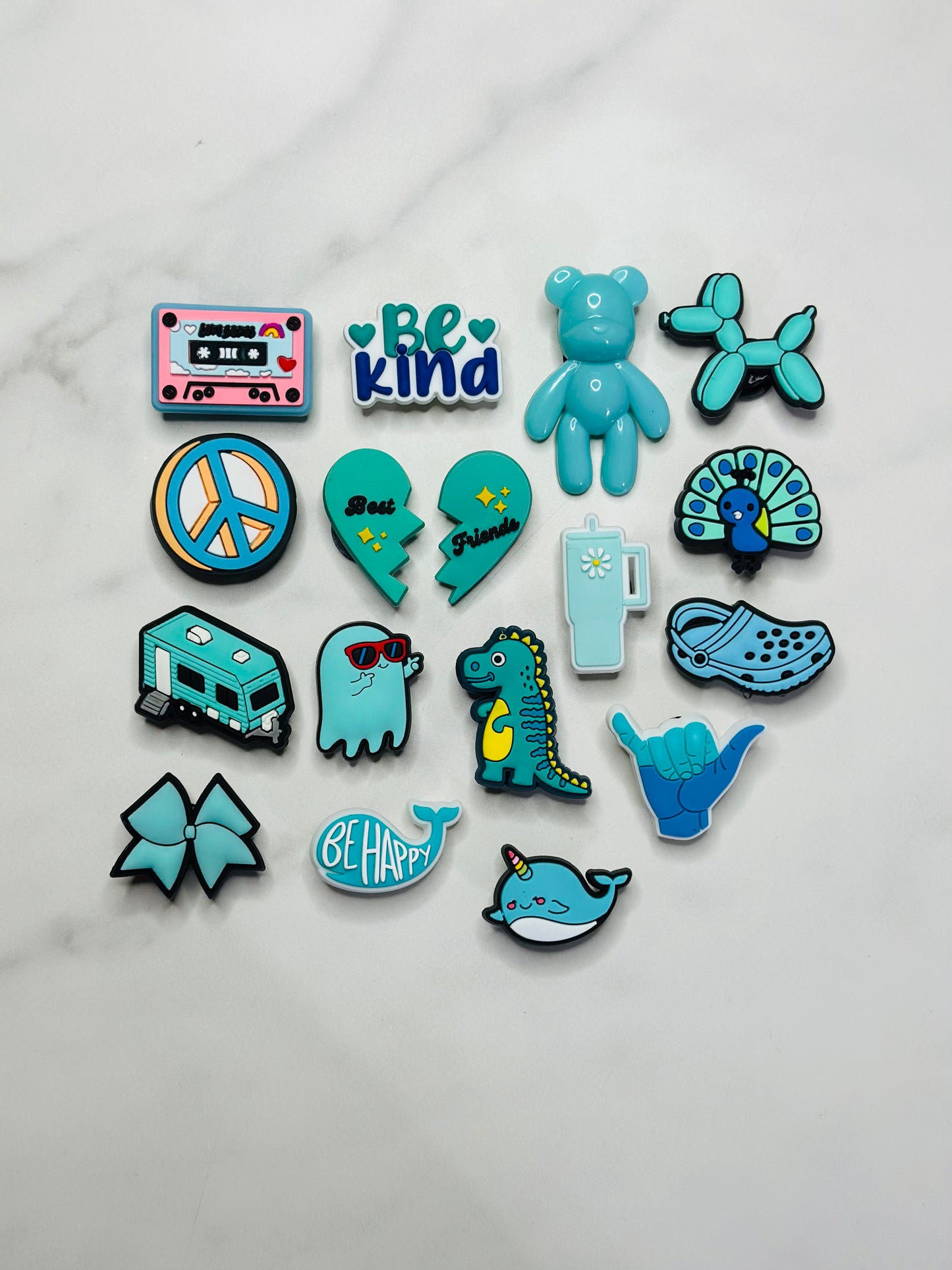 Blue waterproof Rubber Croc-Compatible Charm , Shoe charms for Crocs, Balloon animal charm