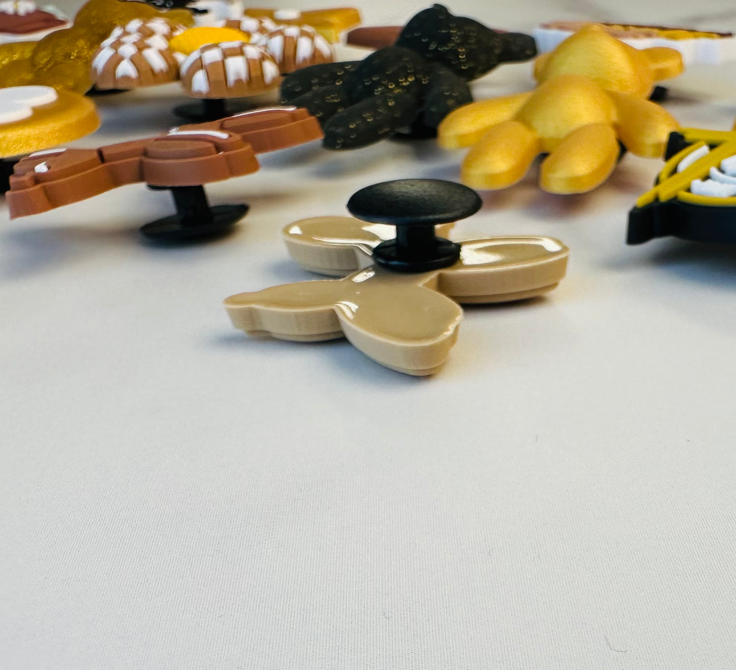 Gold and Brown Croc compatible Charms - Flowers, Balloon Animal, Hearts & More