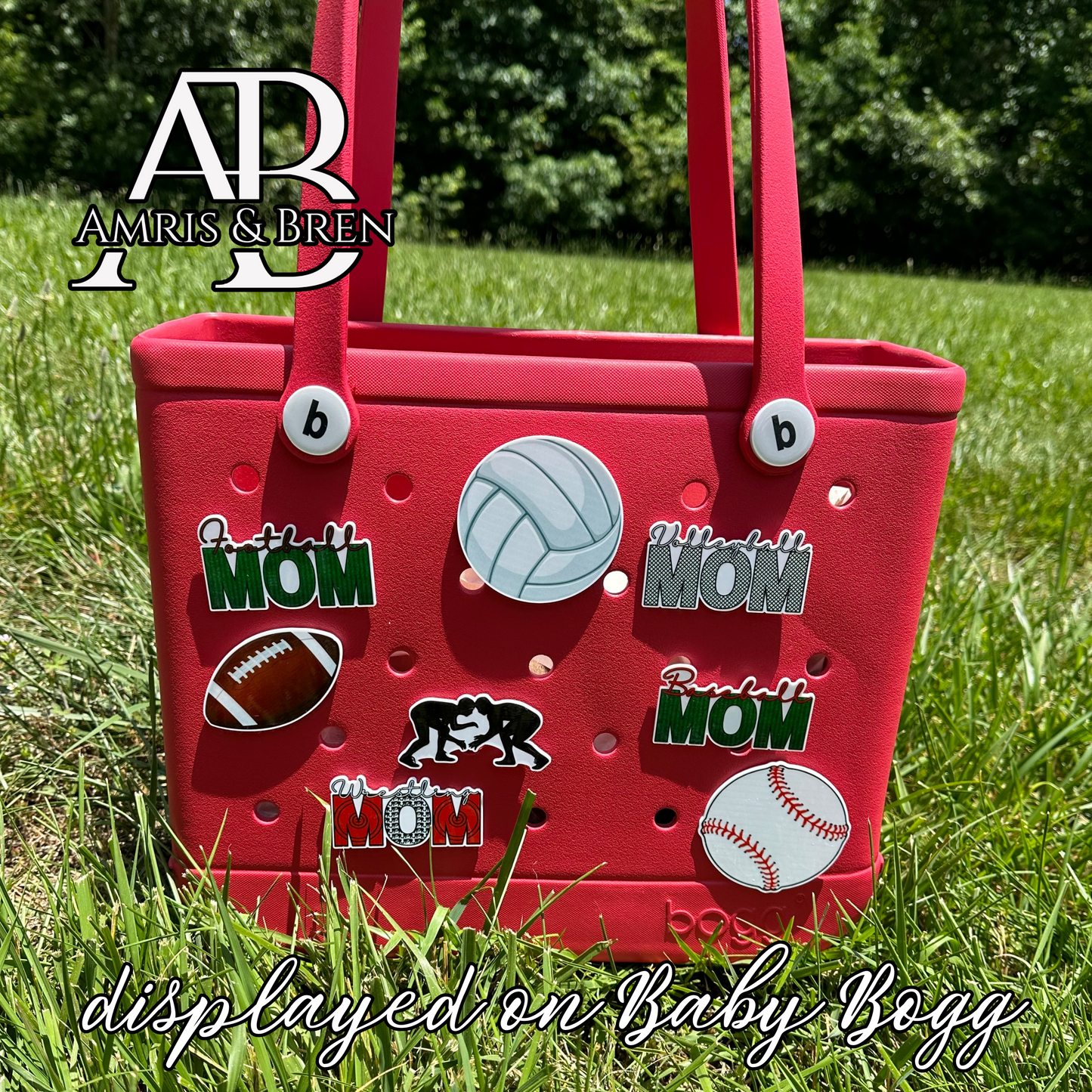 Sports themed charms for Bogg bags, Bogg compatible football mom, wrestling mom, volleyball mom, baseball mom