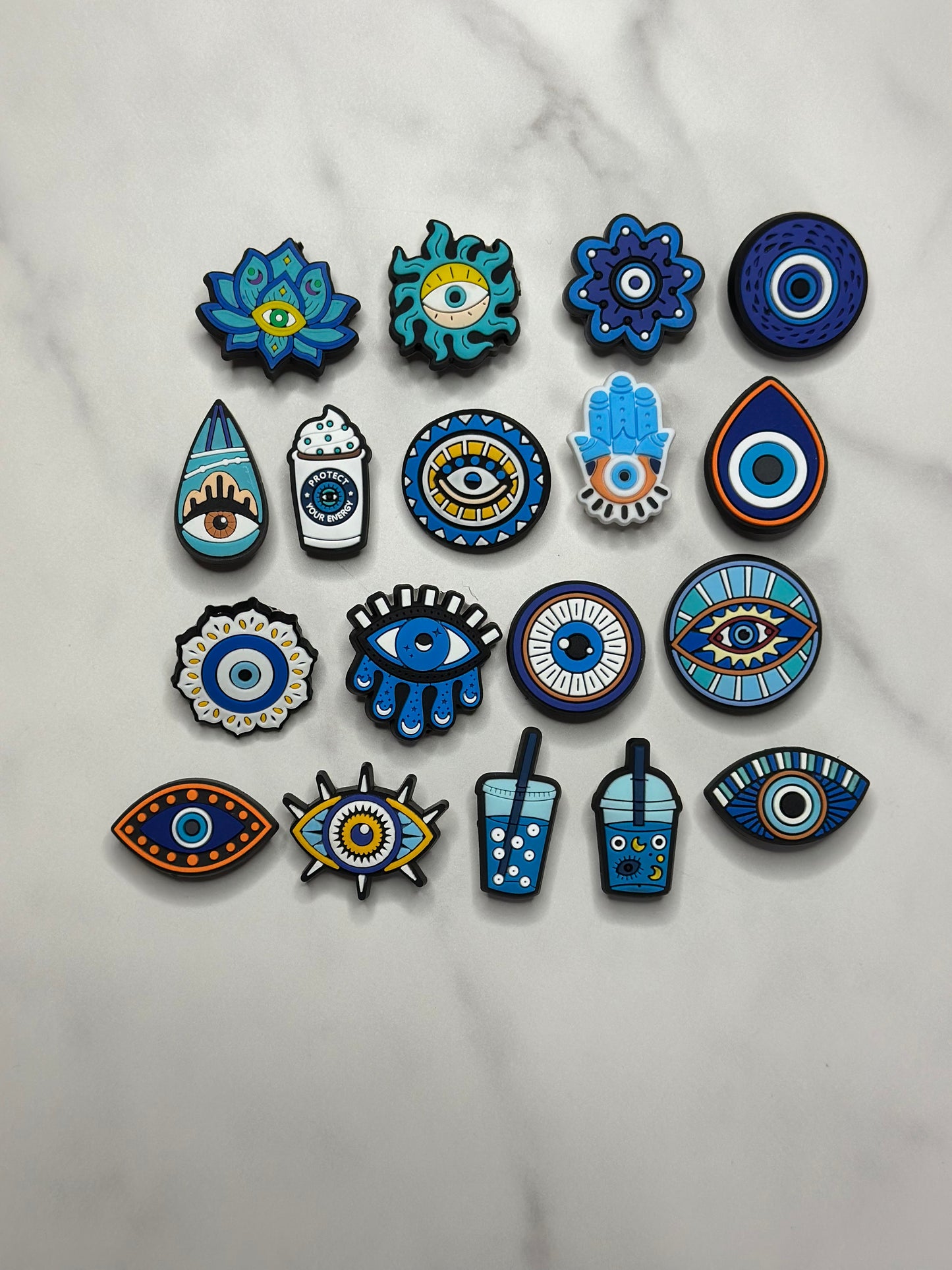 Evil eye Croc compatible charms, Shoe charms for Crocs, hamsa charm, evil eye drink charm