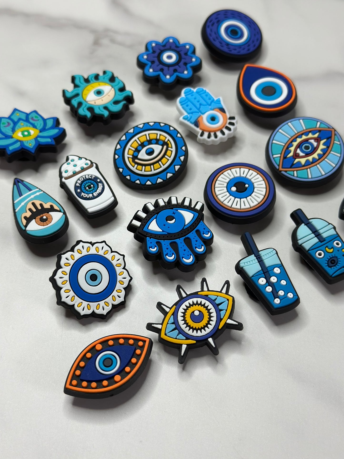 Evil eye Croc compatible charms, Shoe charms for Crocs, hamsa charm, evil eye drink charm