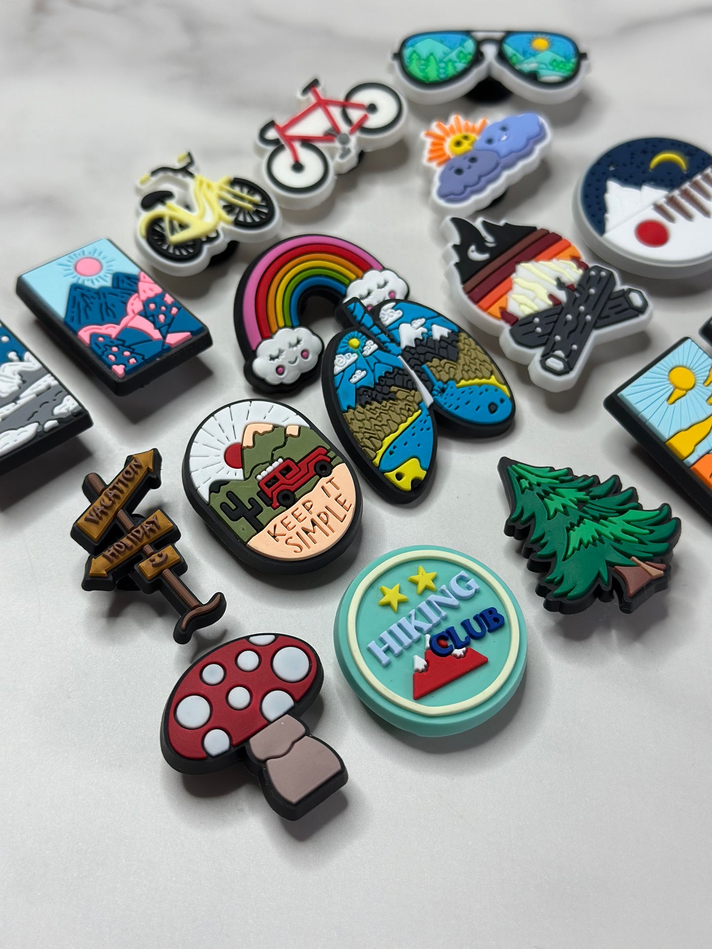 Outdoor themed charms for Crocs, Croc compatible camping charms