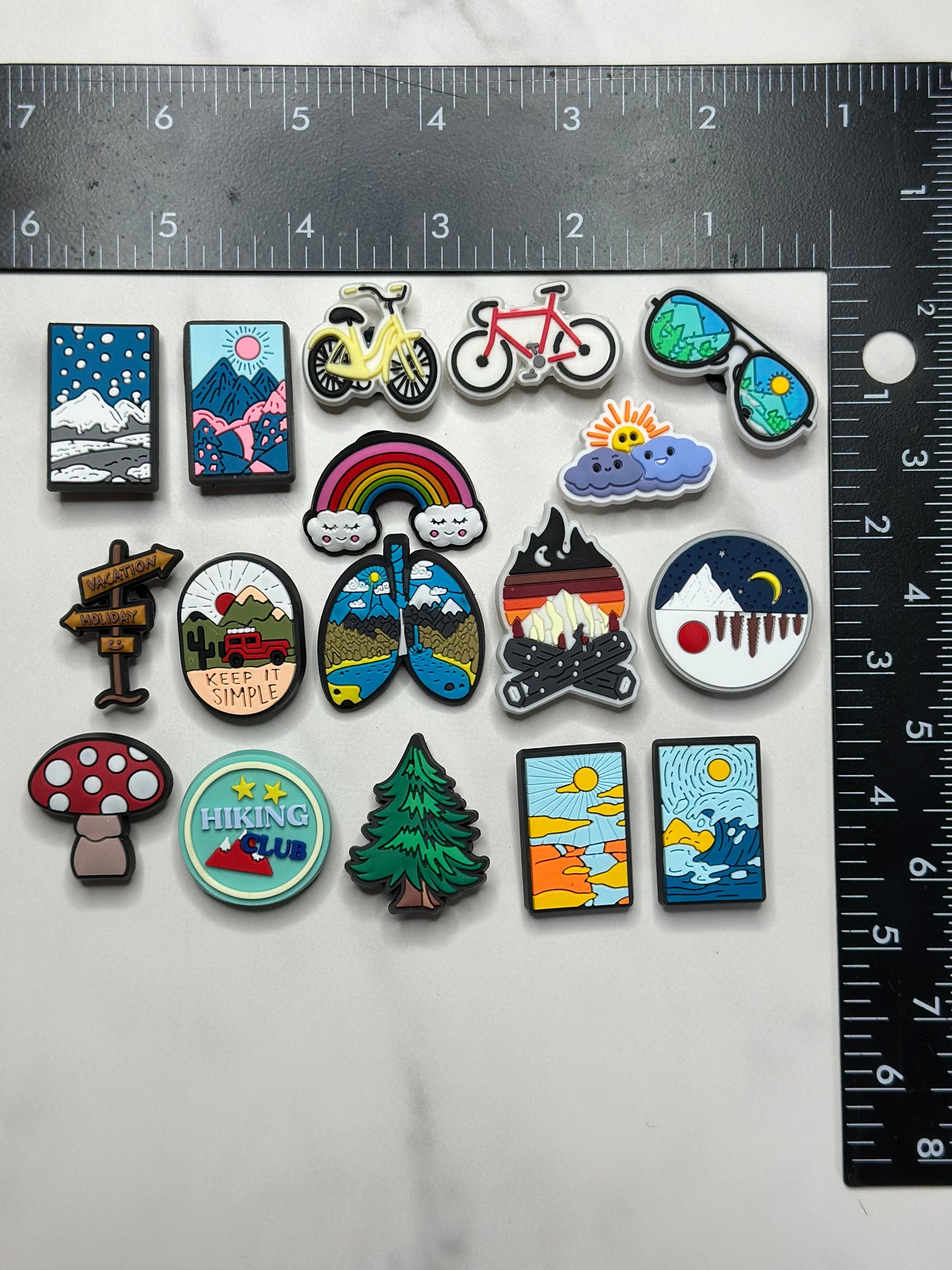 Outdoor themed charms for Crocs, Croc compatible camping charms