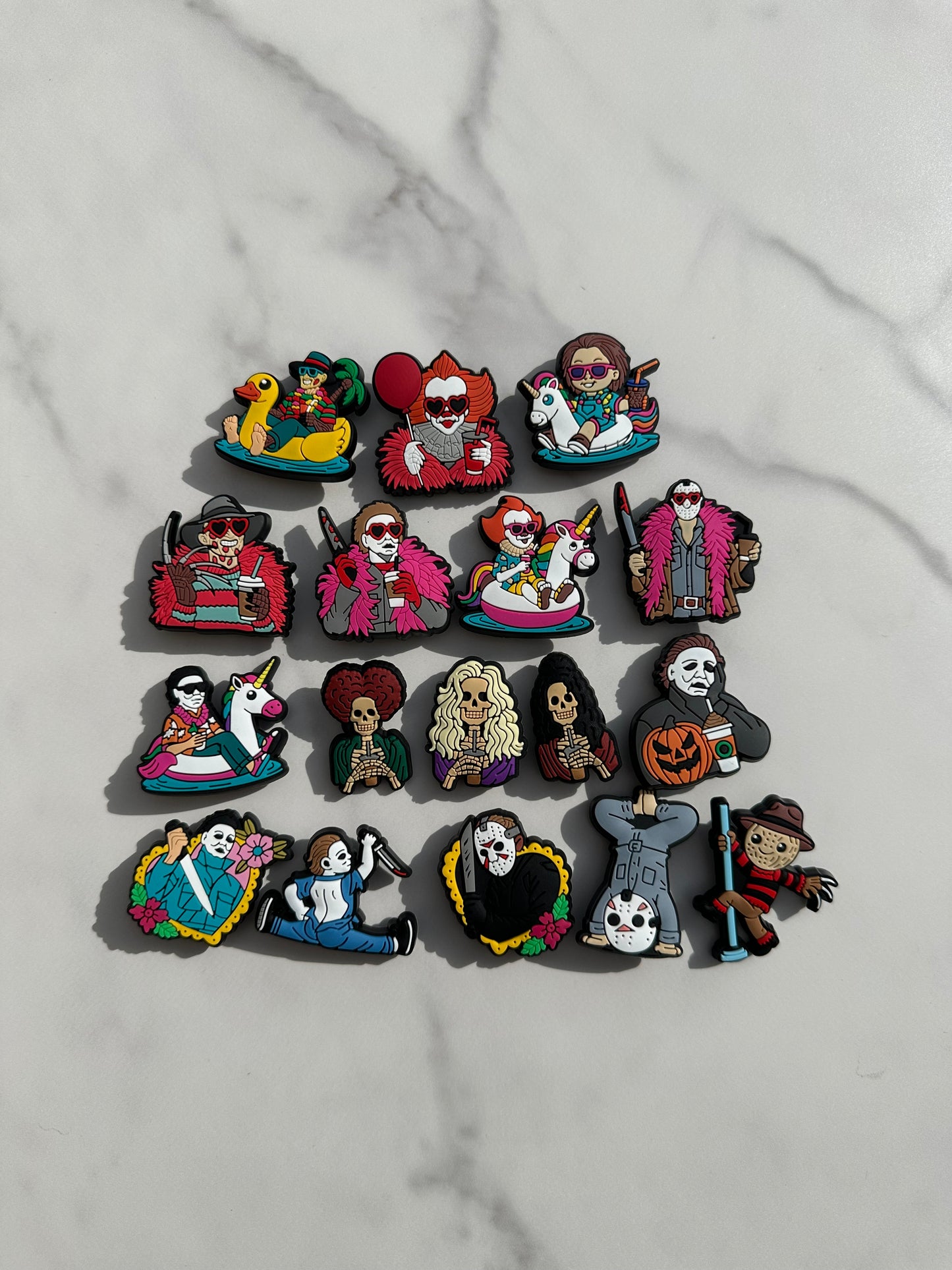 Boujee Horror Movie Themed Croc Charms - Spooky Chic Accessories for Your Crocs