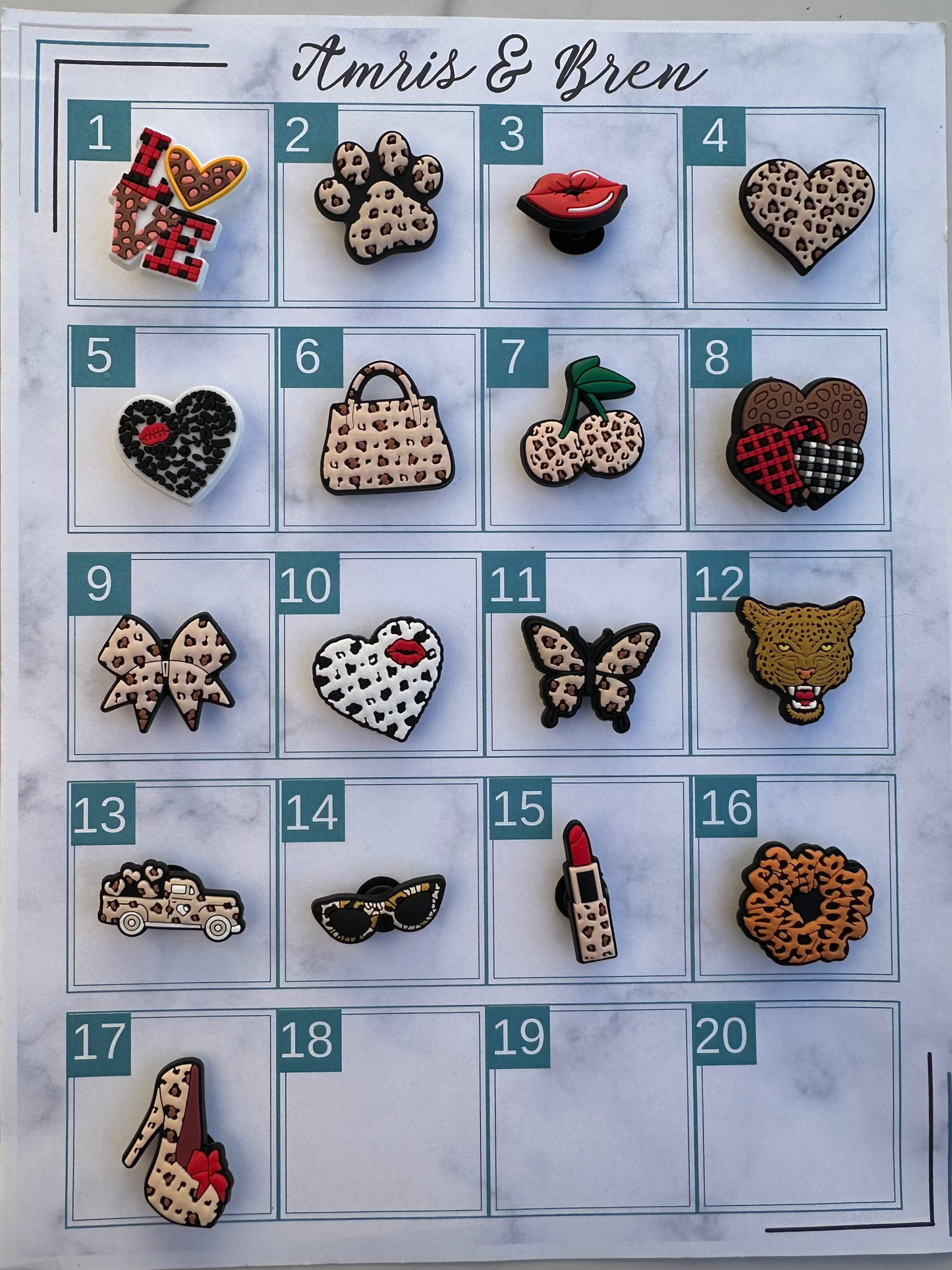 Cute leopard print shoe charms for Crocs, trendy croc compatible charms