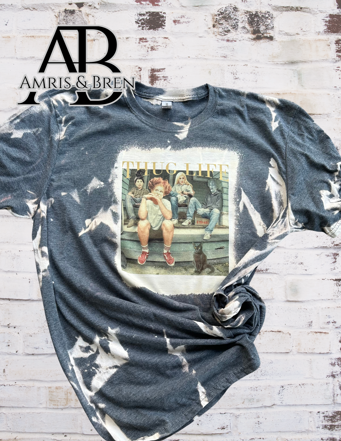 Thug Life witch sister film character soft style t-shirt, Sublimation t shirt with witch movie characters, bleached tee
