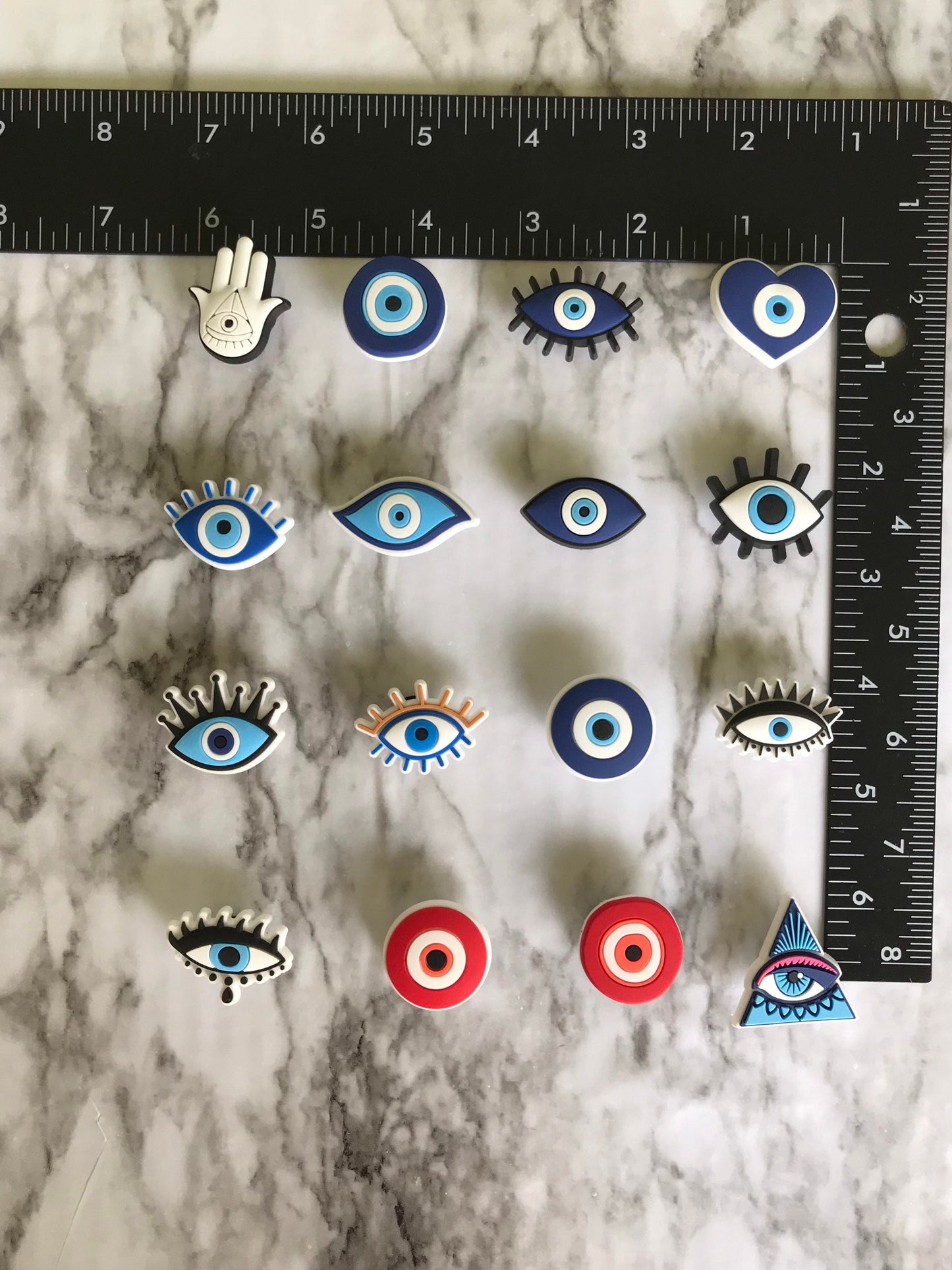 New popular evil eye protection charms for your crocs, clog compatible shoe charms, hamsa shoe charms, eye charms, croc compatible charms
