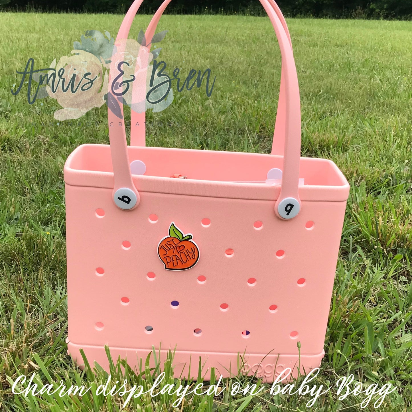 Just peachy bogg purse charms, cute charms for bogg bags, charms that fit in baby bogg and original bogg bags