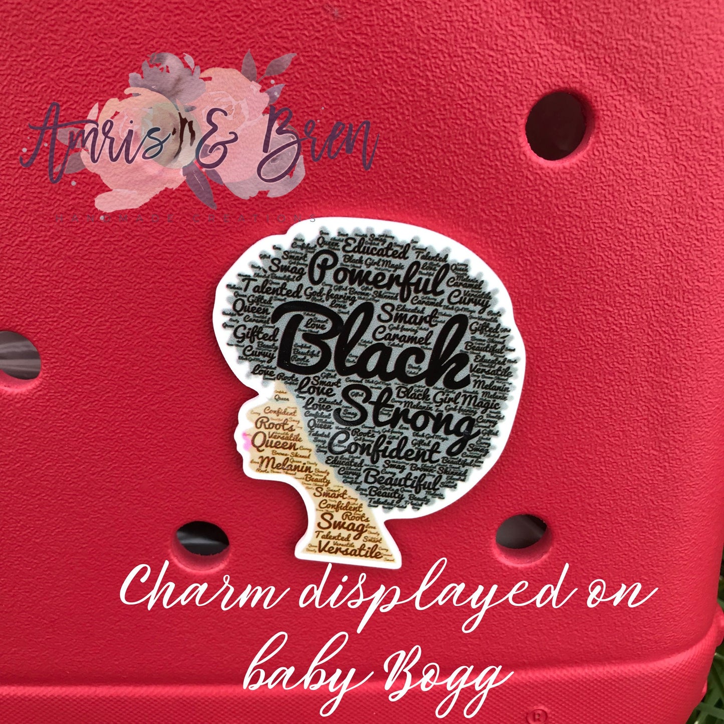 Dope black girl purse charms for your Bogg bag, Original and baby Bogg bag compatible hard acrylic purse charms, cute purse charms
