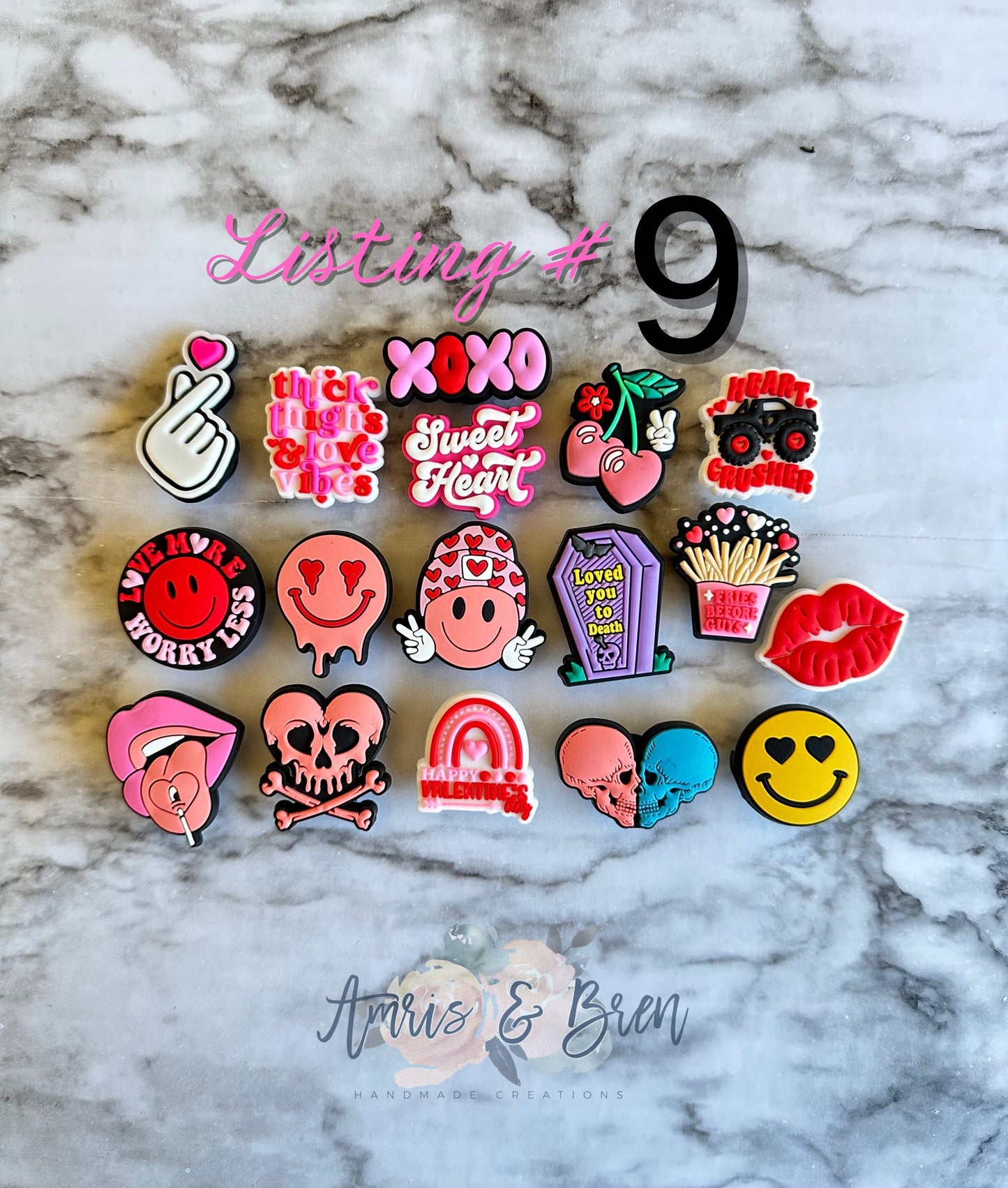 croc compatible heart shoe charms, love themed charms for your crocs, Valentine's day shoe charms, Valentines day gift, engagement gift