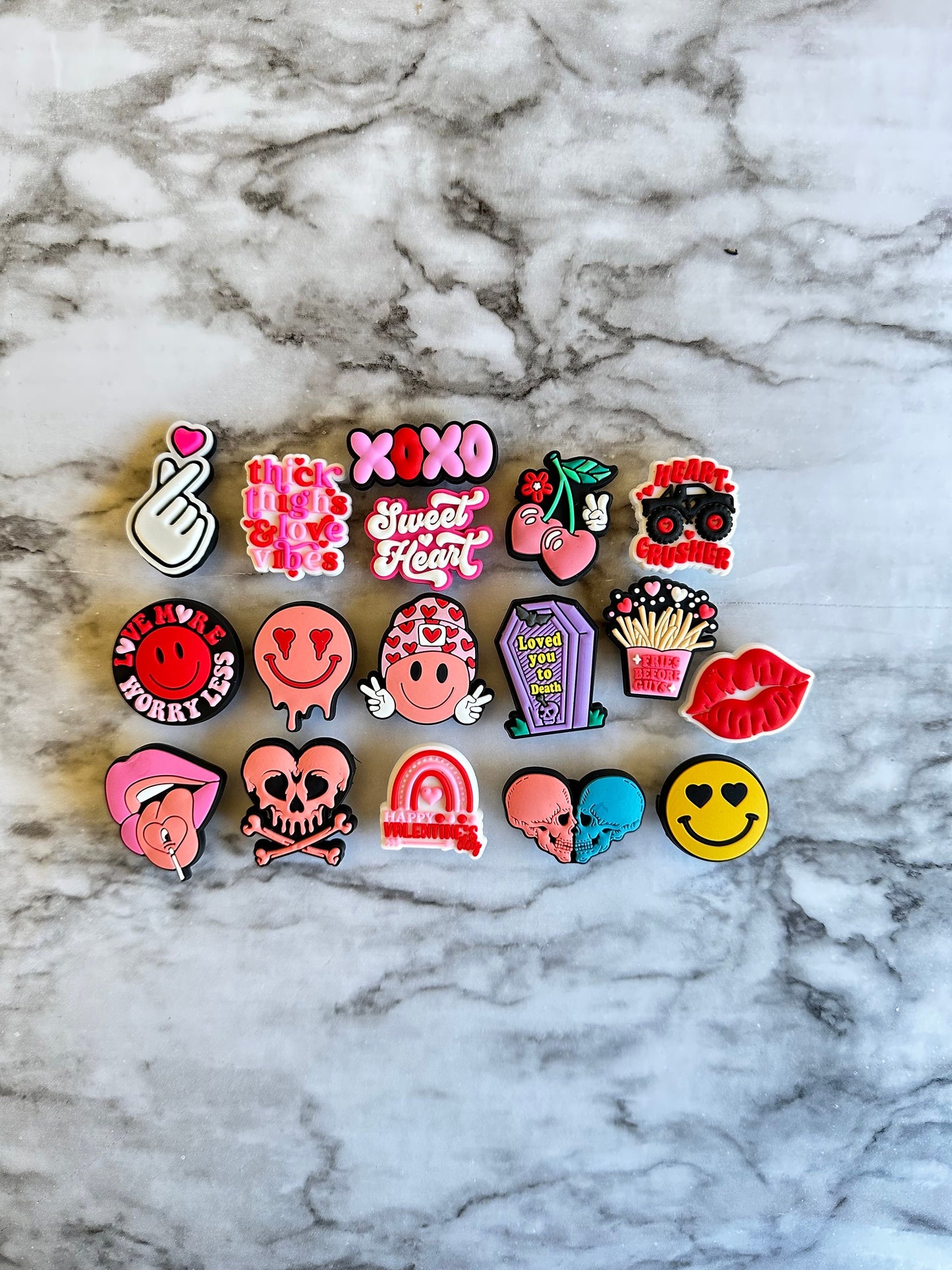 croc compatible heart shoe charms, love themed charms for your crocs, Valentine's day shoe charms, Valentines day gift, engagement gift