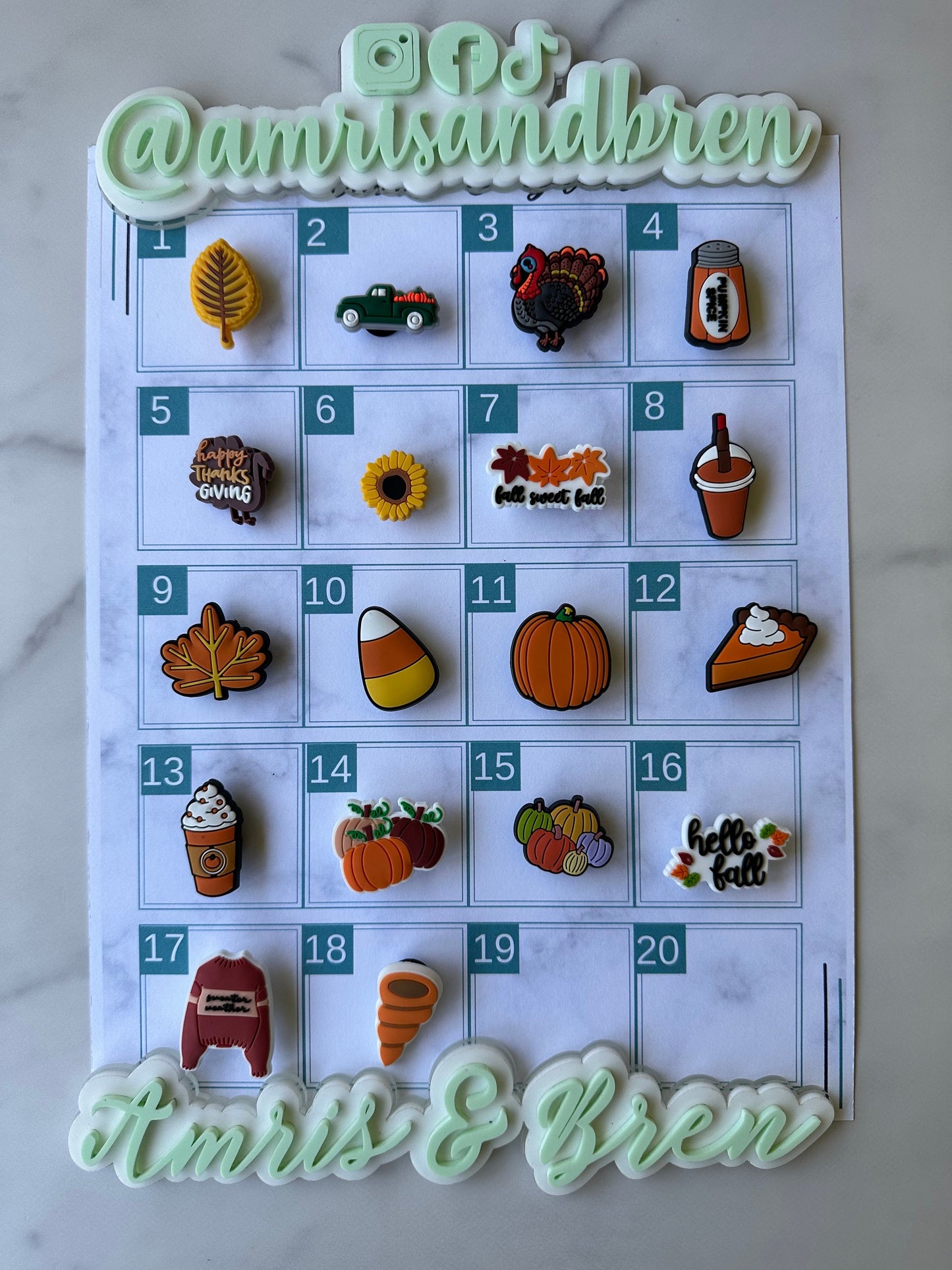 New trending fall shoe charms for your crocs, popular autumn croc compatible clog charms, fall colored shoe charms, FALL weather charms