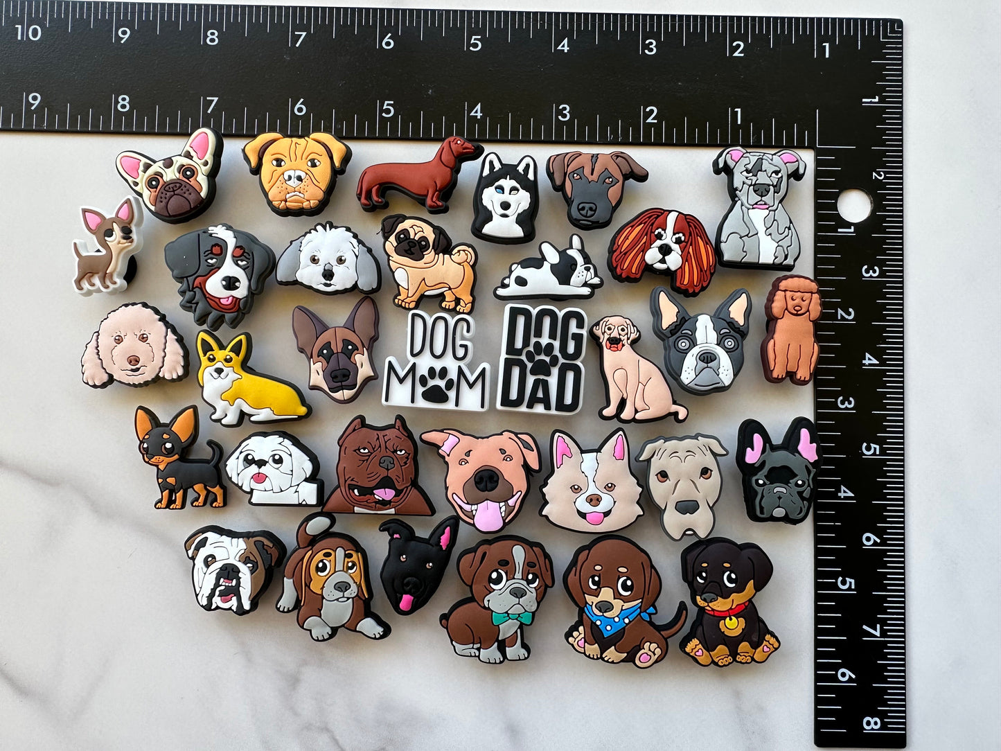 Dog mom and dog dad shoe charms for your crocs, dog lover trending shoe charms, dog person clog compatible charms, pit bull charms, Yorkie