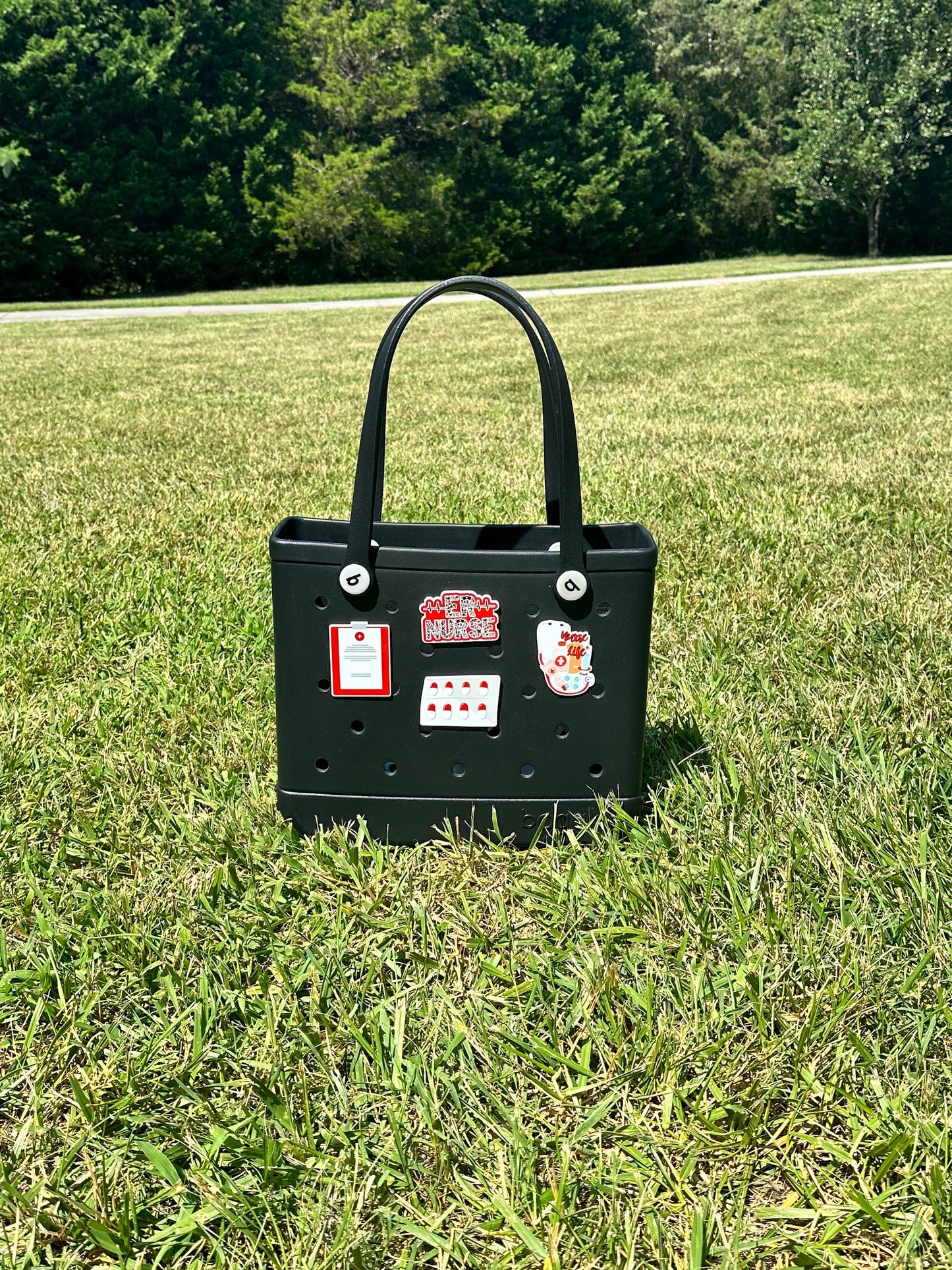 Red medical themed Bogg compatible purse charm, ER nurse Charms for your Bogg Bag, Compatible charms for original and baby bogg bags