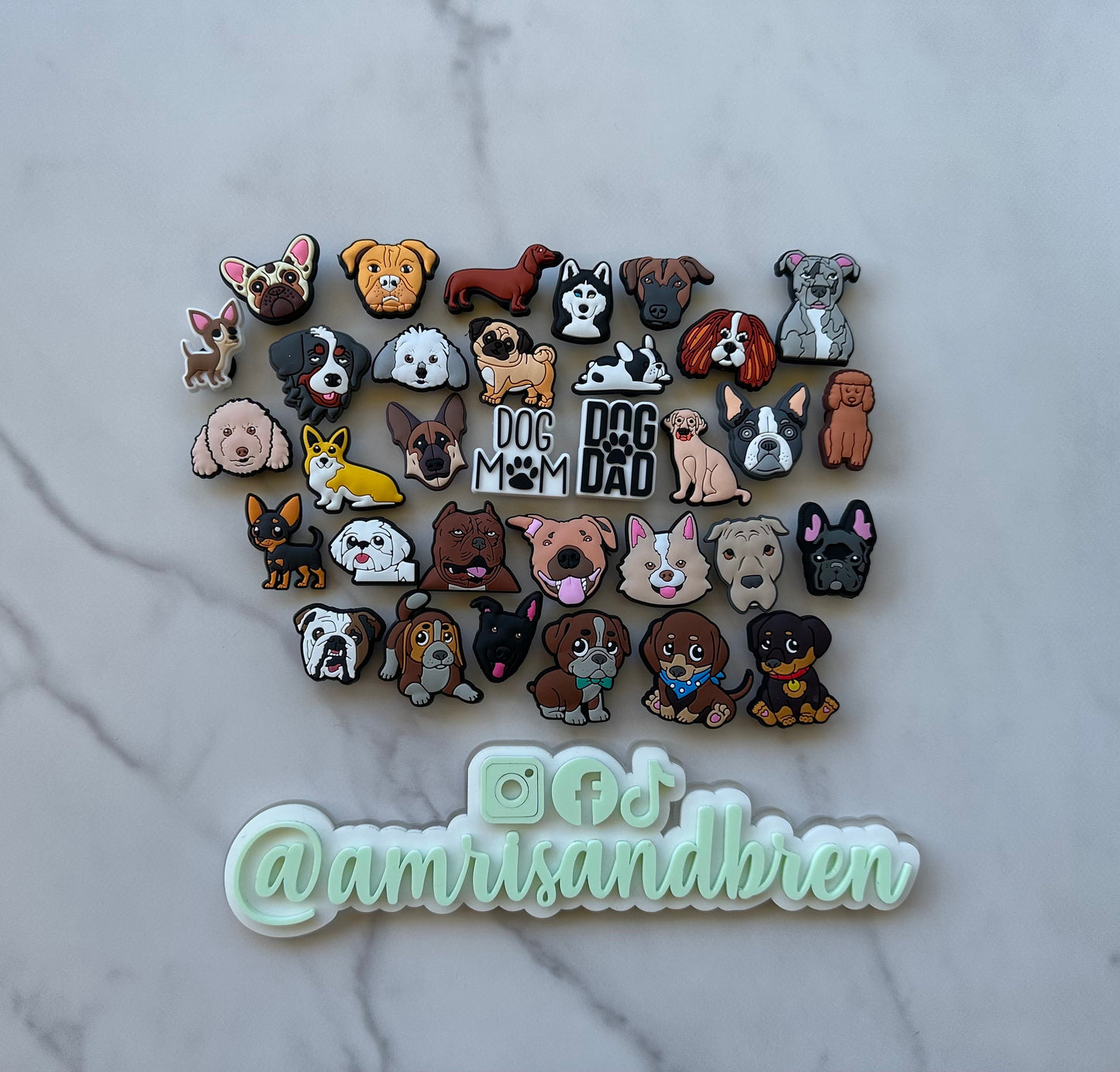Dog mom and dog dad shoe charms for your crocs, dog lover trending shoe charms, dog person clog compatible charms, pit bull charms, Yorkie